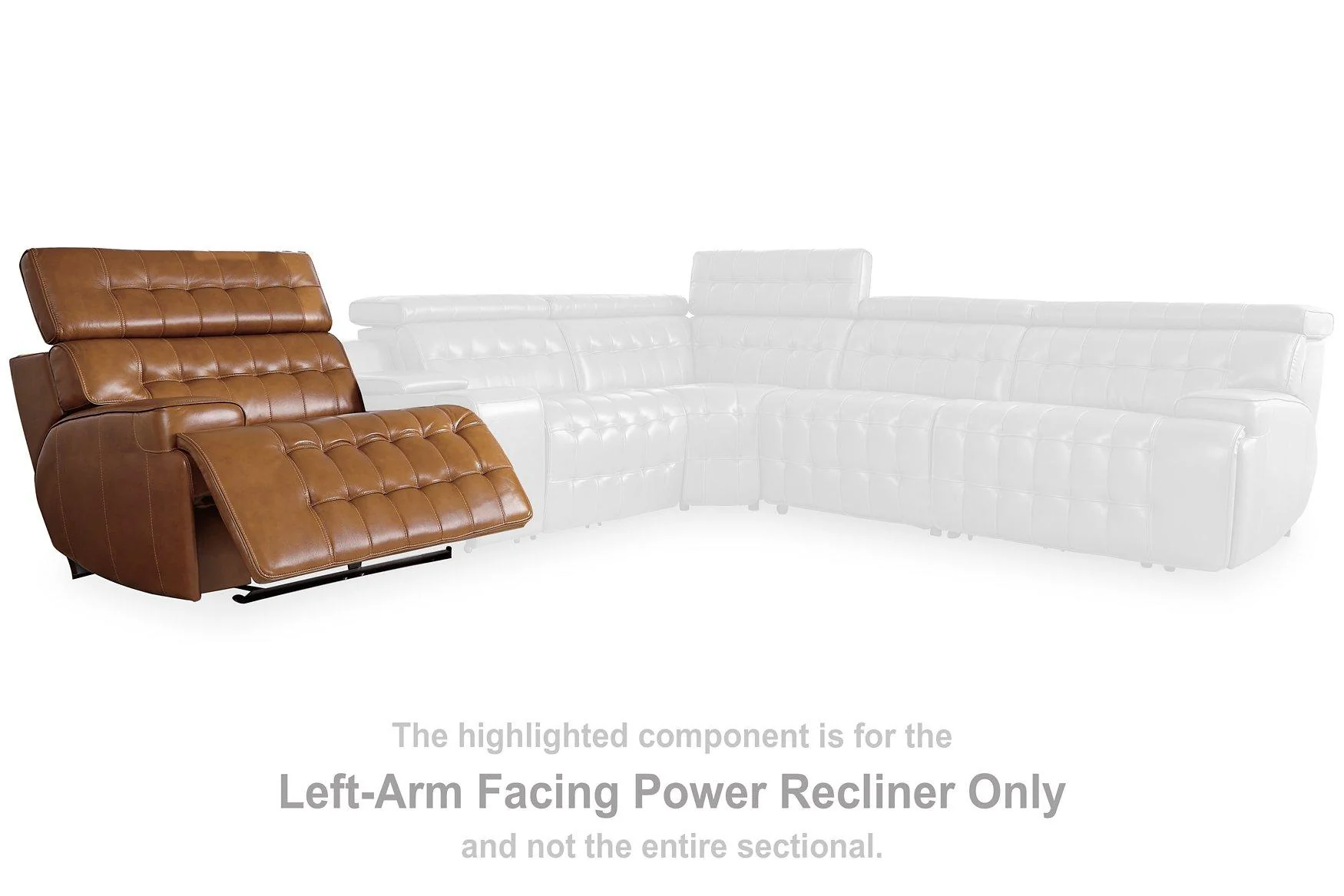Temmpton Dual Power Leather Reclining Modular Loveseat with Console - Image 8