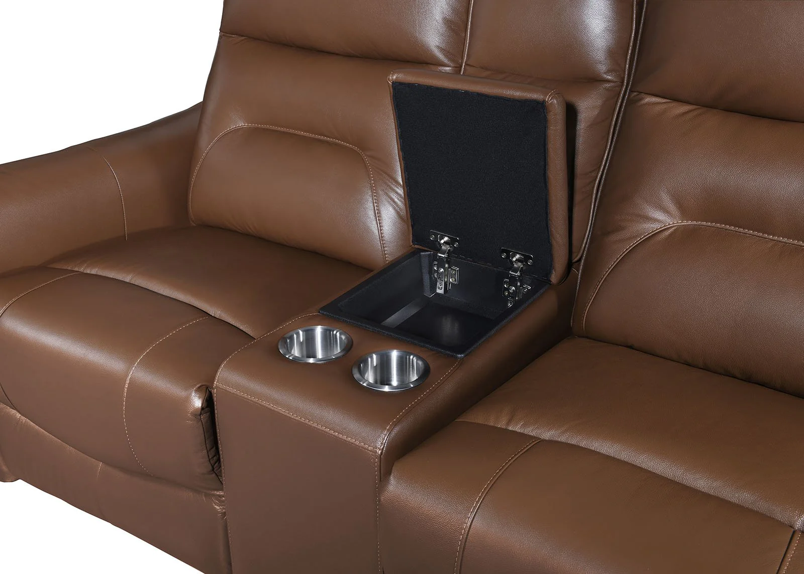Terentius Power Loveseat, Brown - Image 3