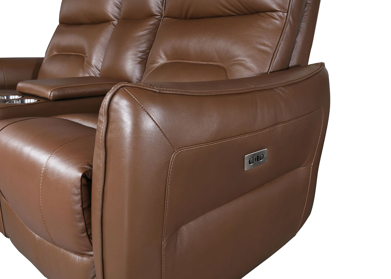 Terentius Power Loveseat, Brown - Image 4