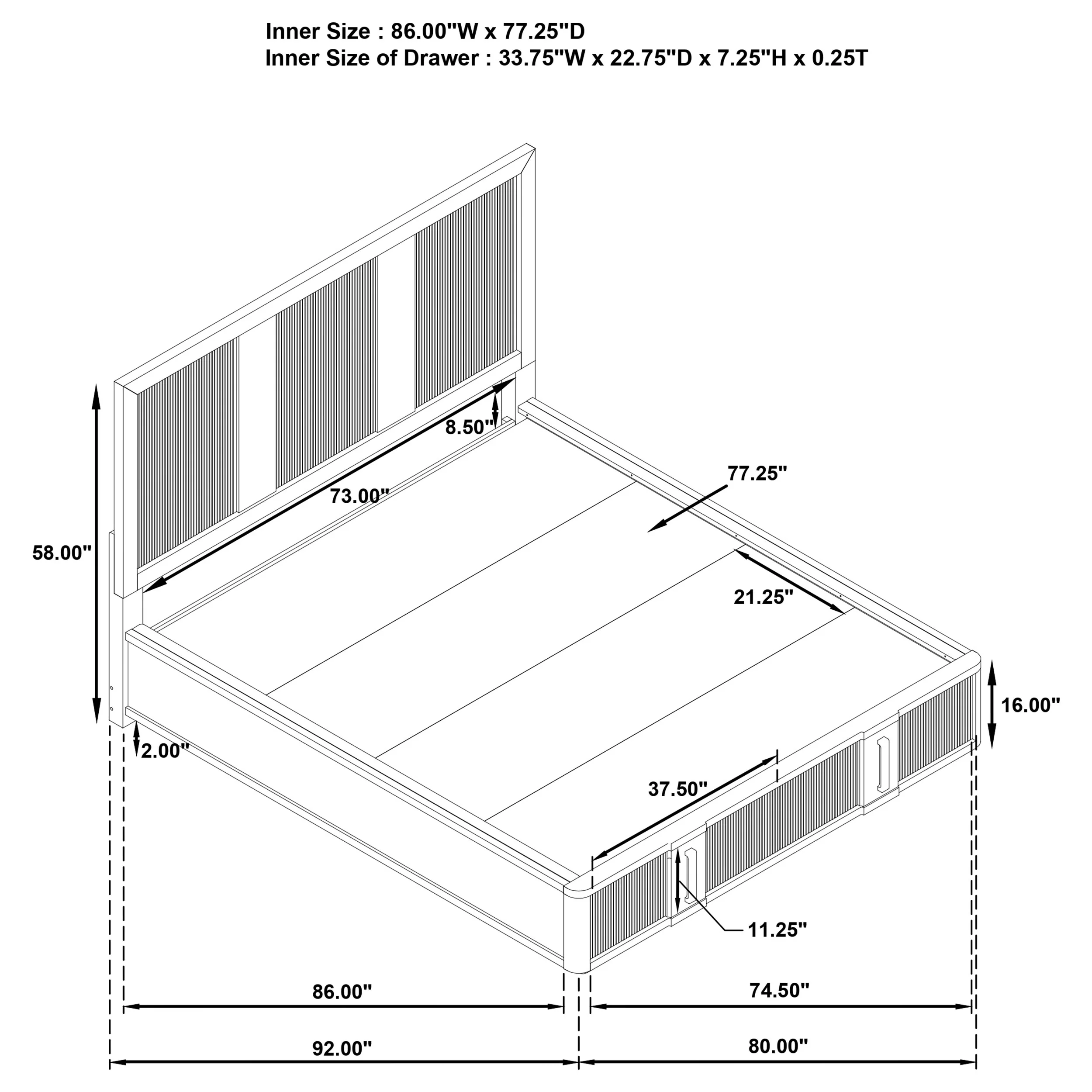 Terrace Panel Platform Storage Bed - Image 25