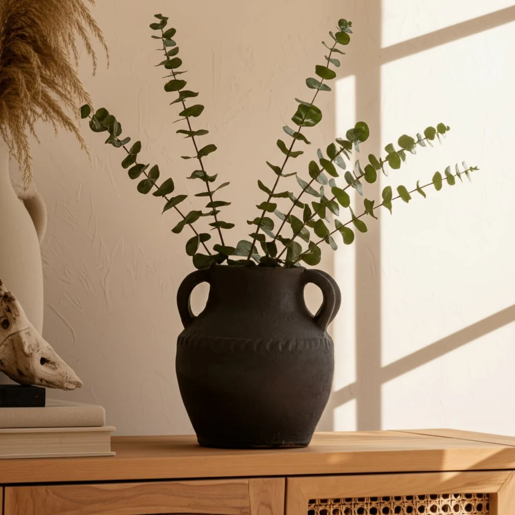 Terracotta, 10" Triple Handle Jug, Black - Image 11
