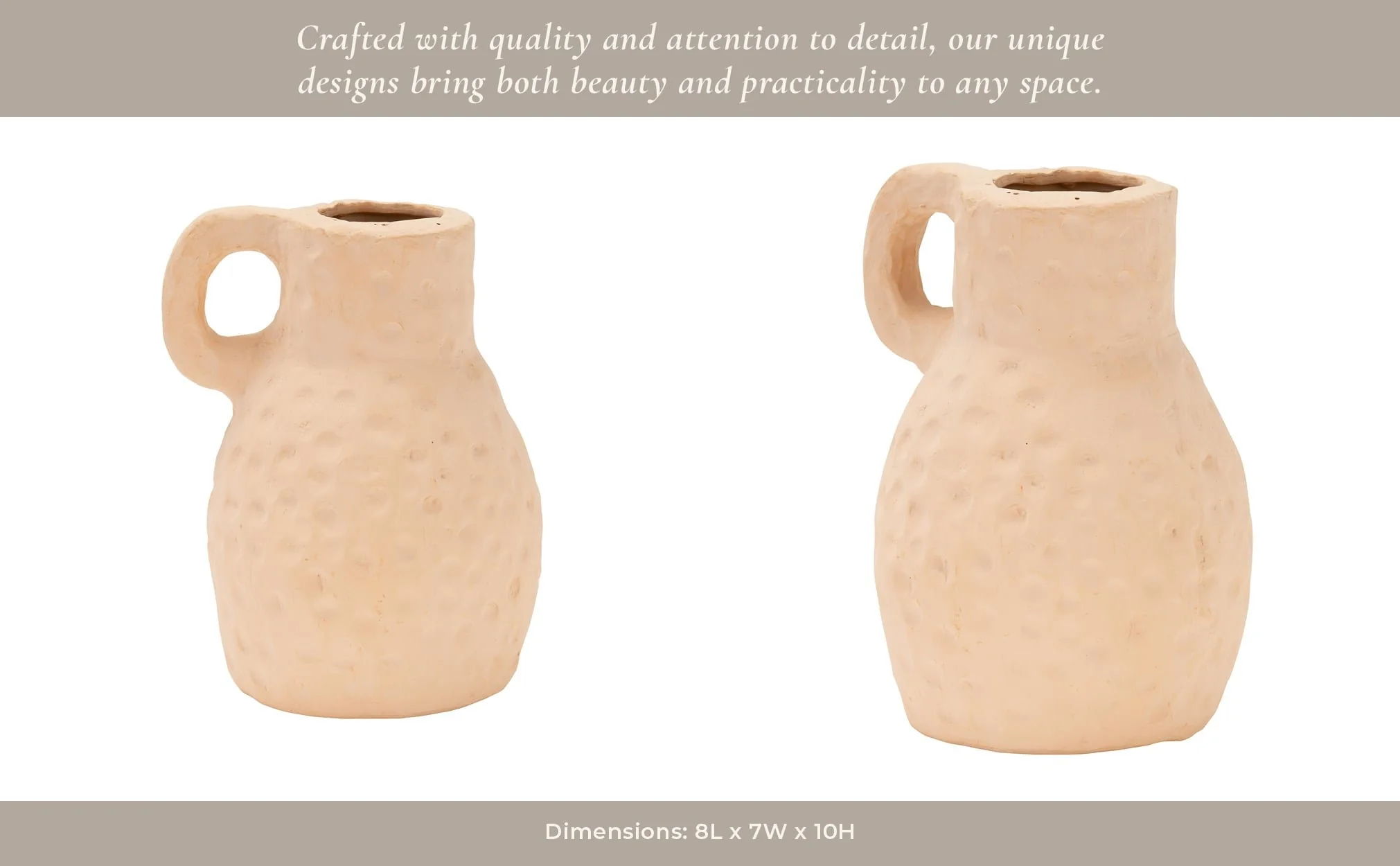 Terracotta 10"h, Texture Vase - Image 13