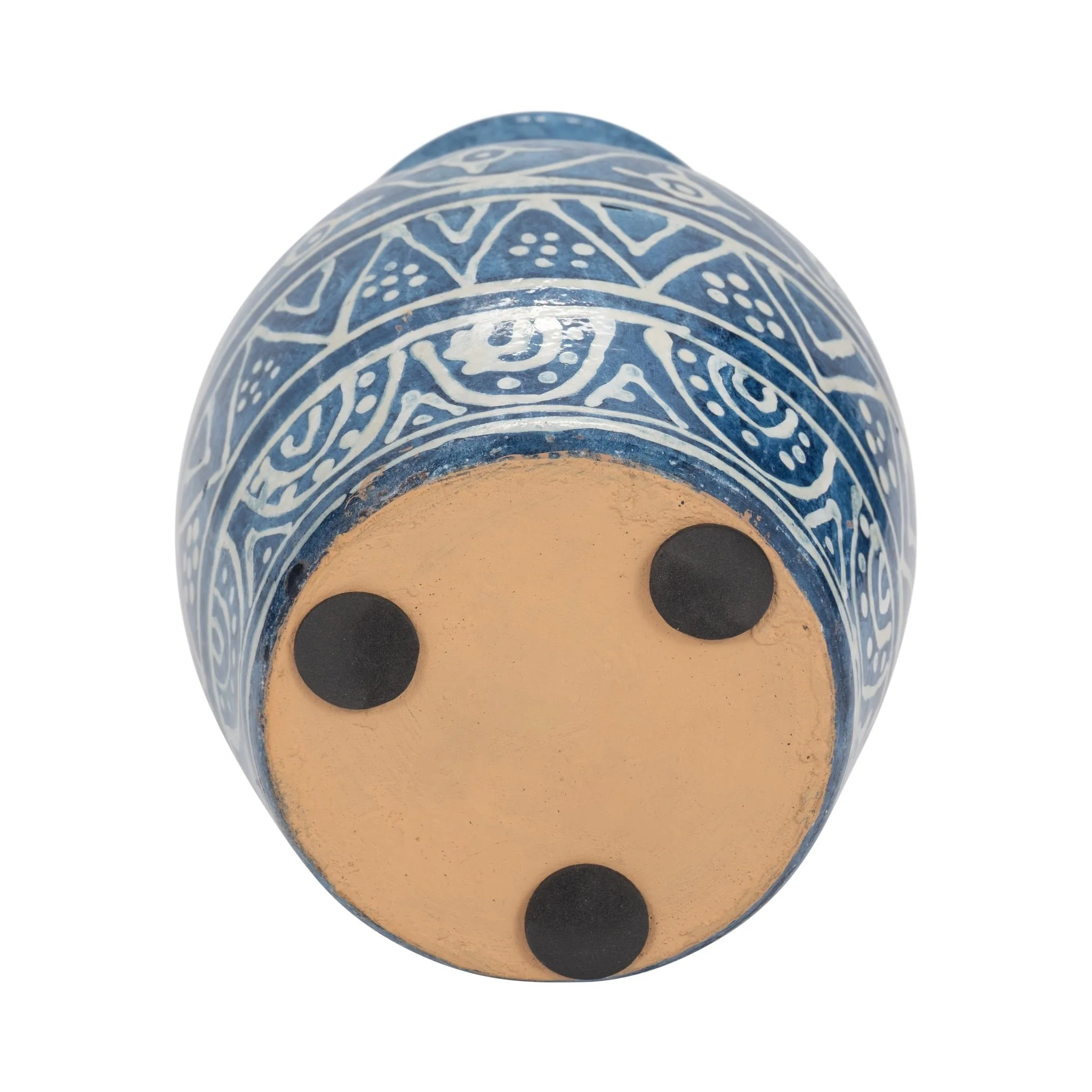Terracotta,10"h Vase, Blue - Image 6