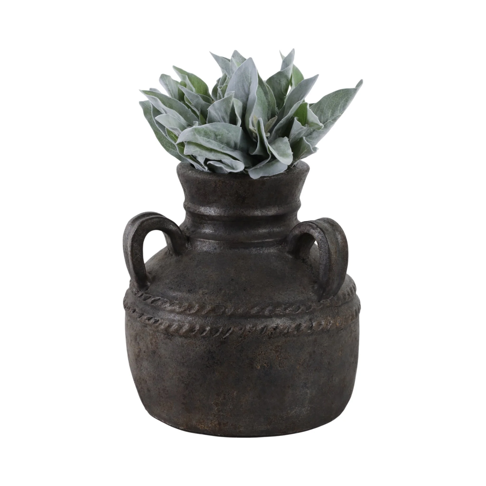 Terracotta, 12" Triple Handle Jug, Black - Image 2