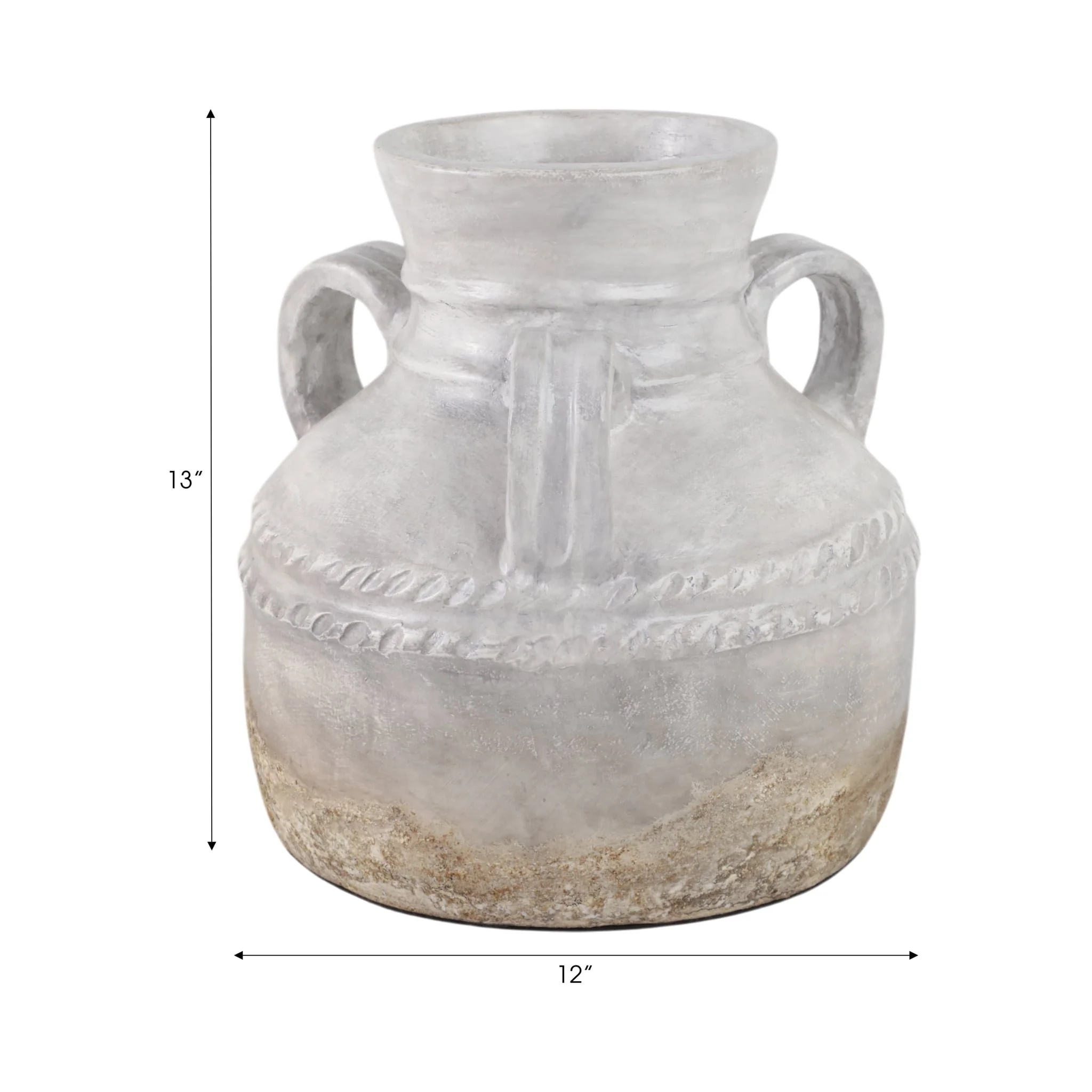 Terracotta, 12" Triple Handle Jug, Reactive Glaze - Image 9