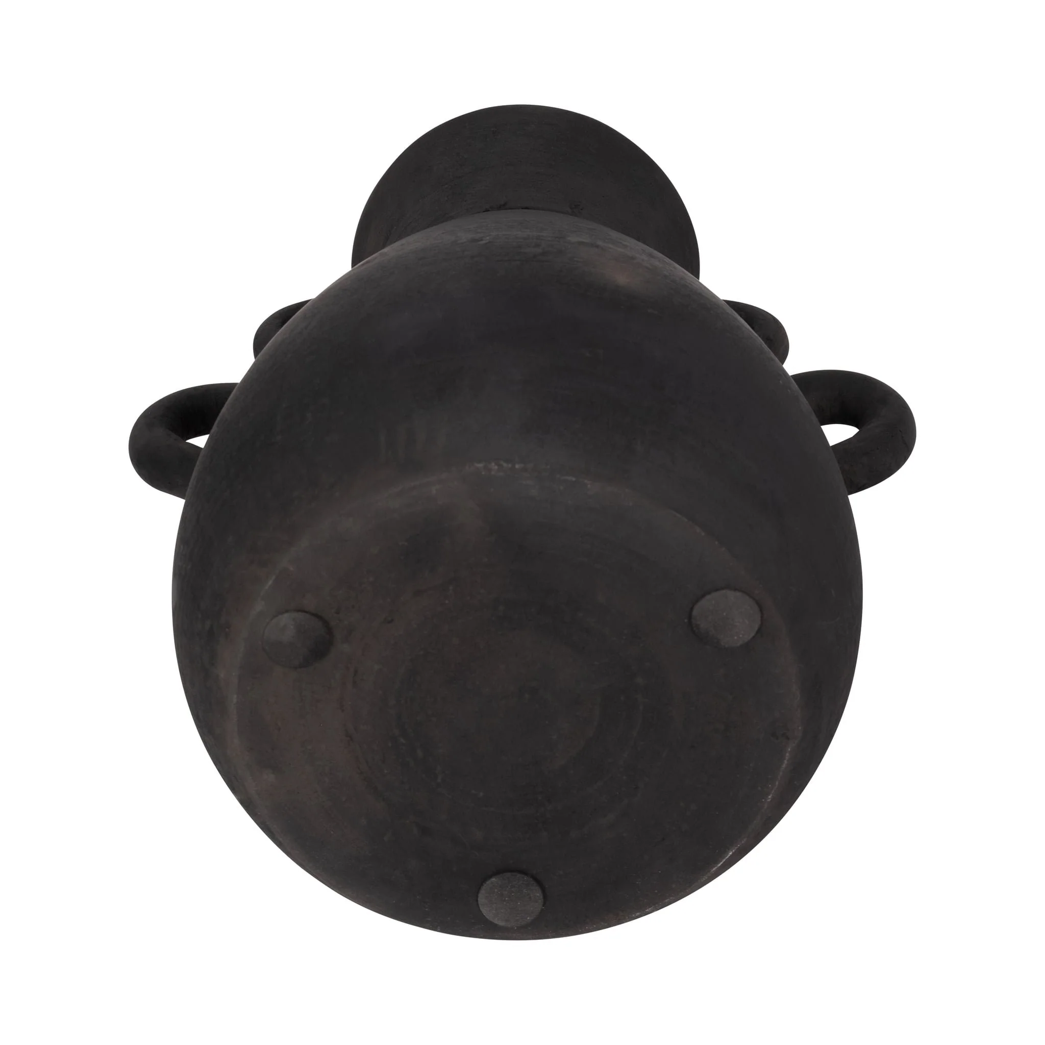 Terracotta, 12" Vase With 4 Handles, Black - Image 7