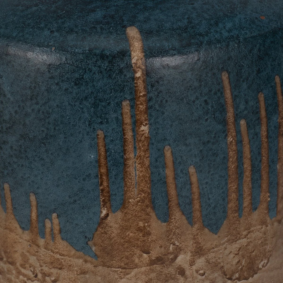 Terracotta, 12"h 2-tone Vase, Blue/ivory - Image 4