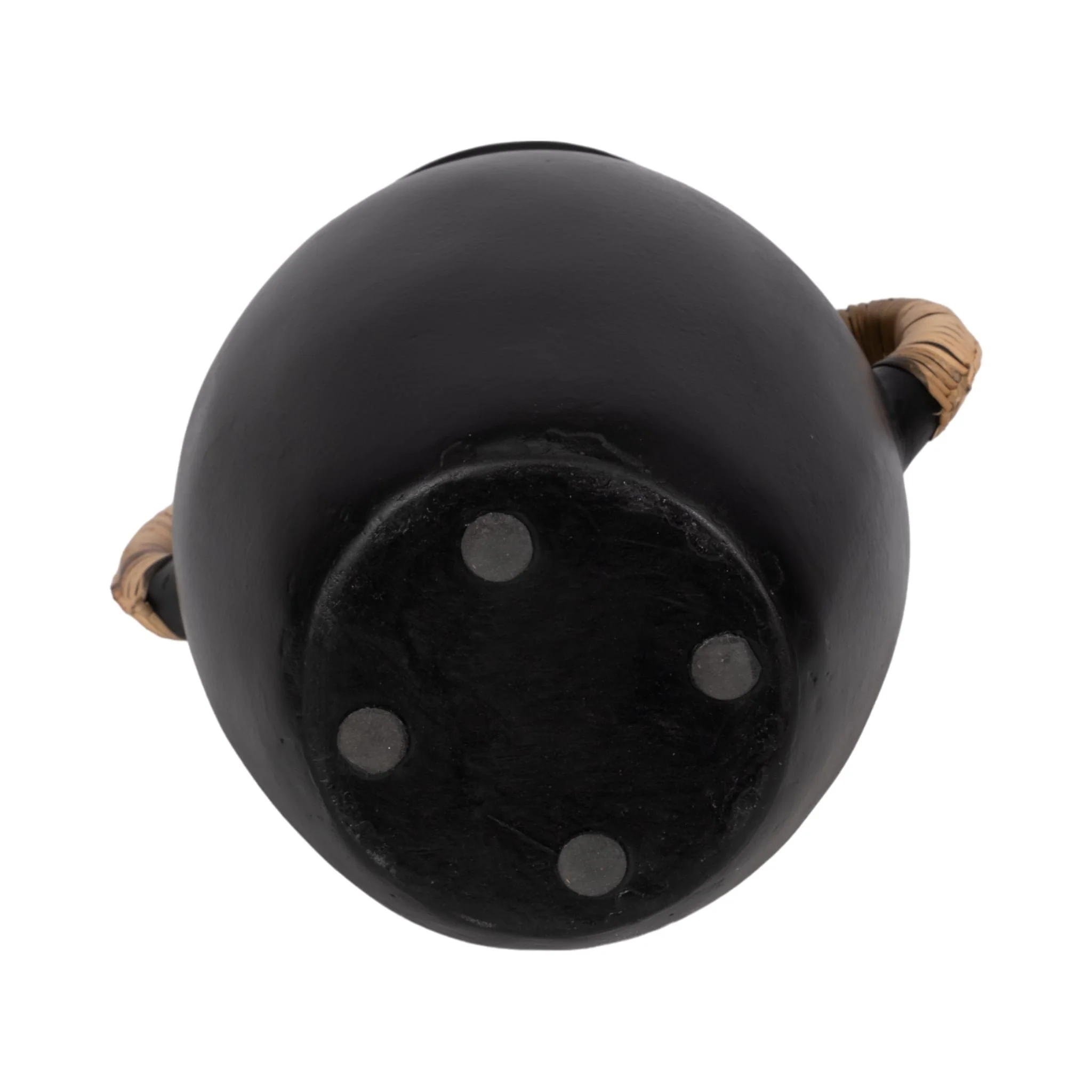 Terracotta, 12"h Eared Vase, Black - Image 7