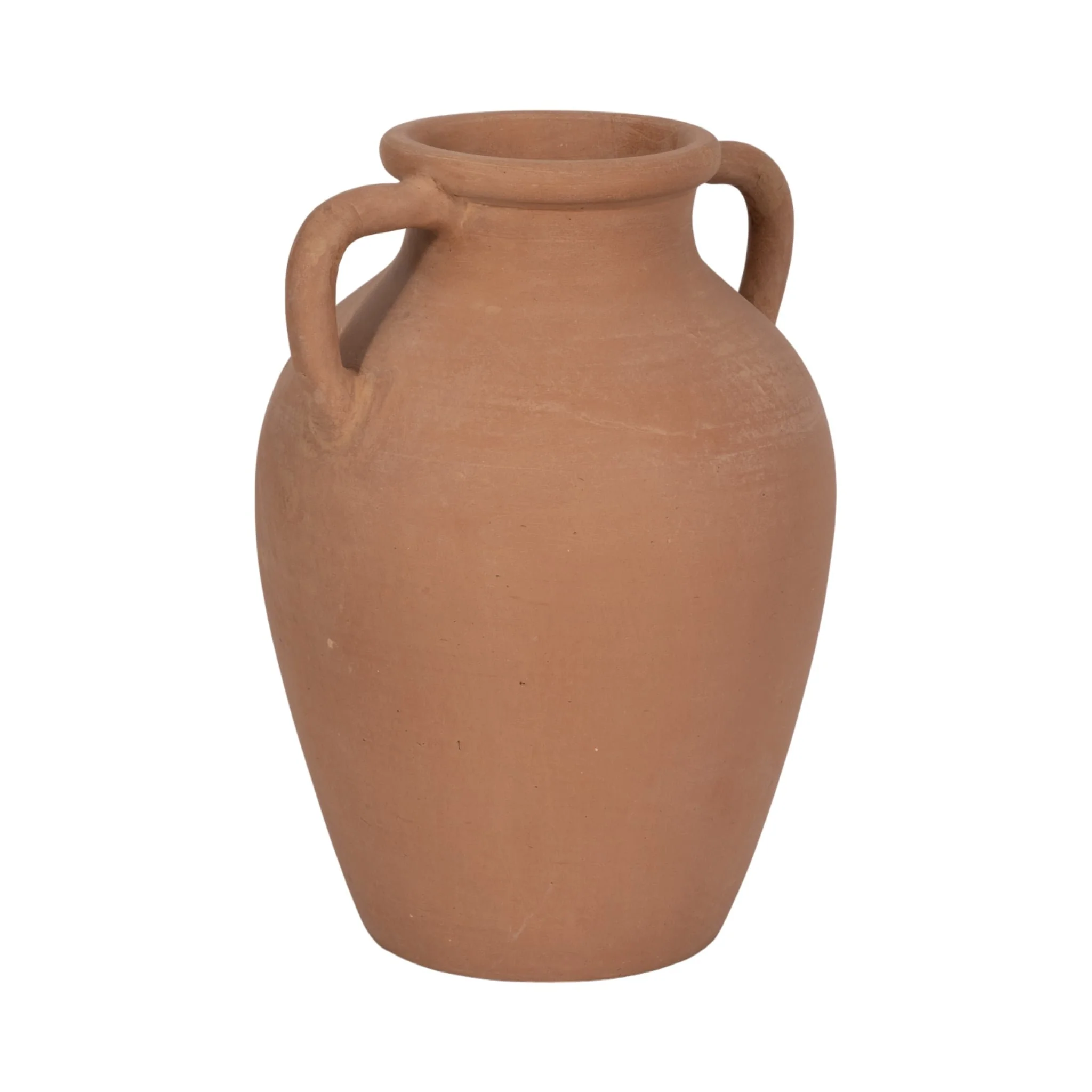 Terracotta, 13" Vase With Handles, Natural - Image 3