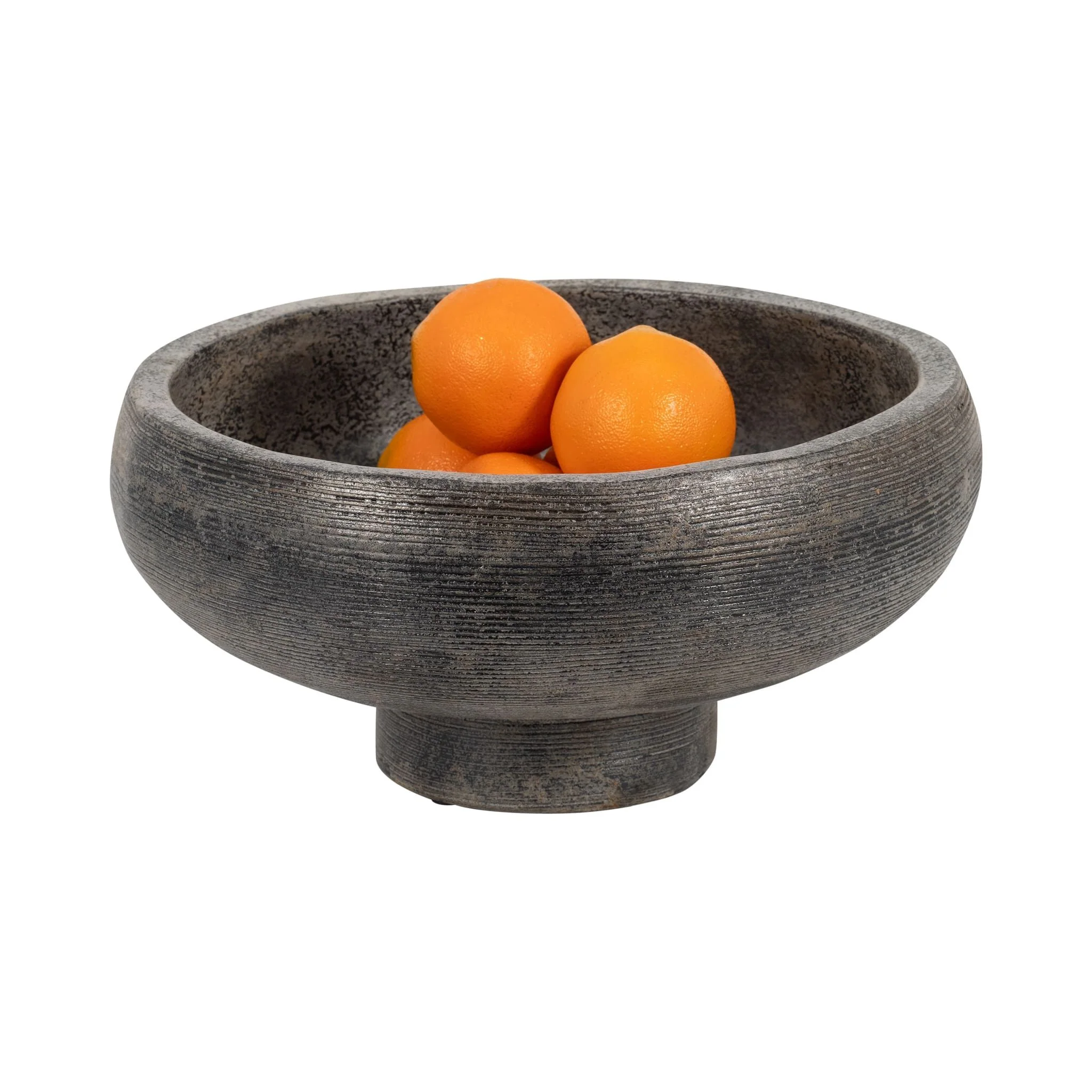 Terracotta, 14" Etched Bowl On Stand, Multi - Image 2