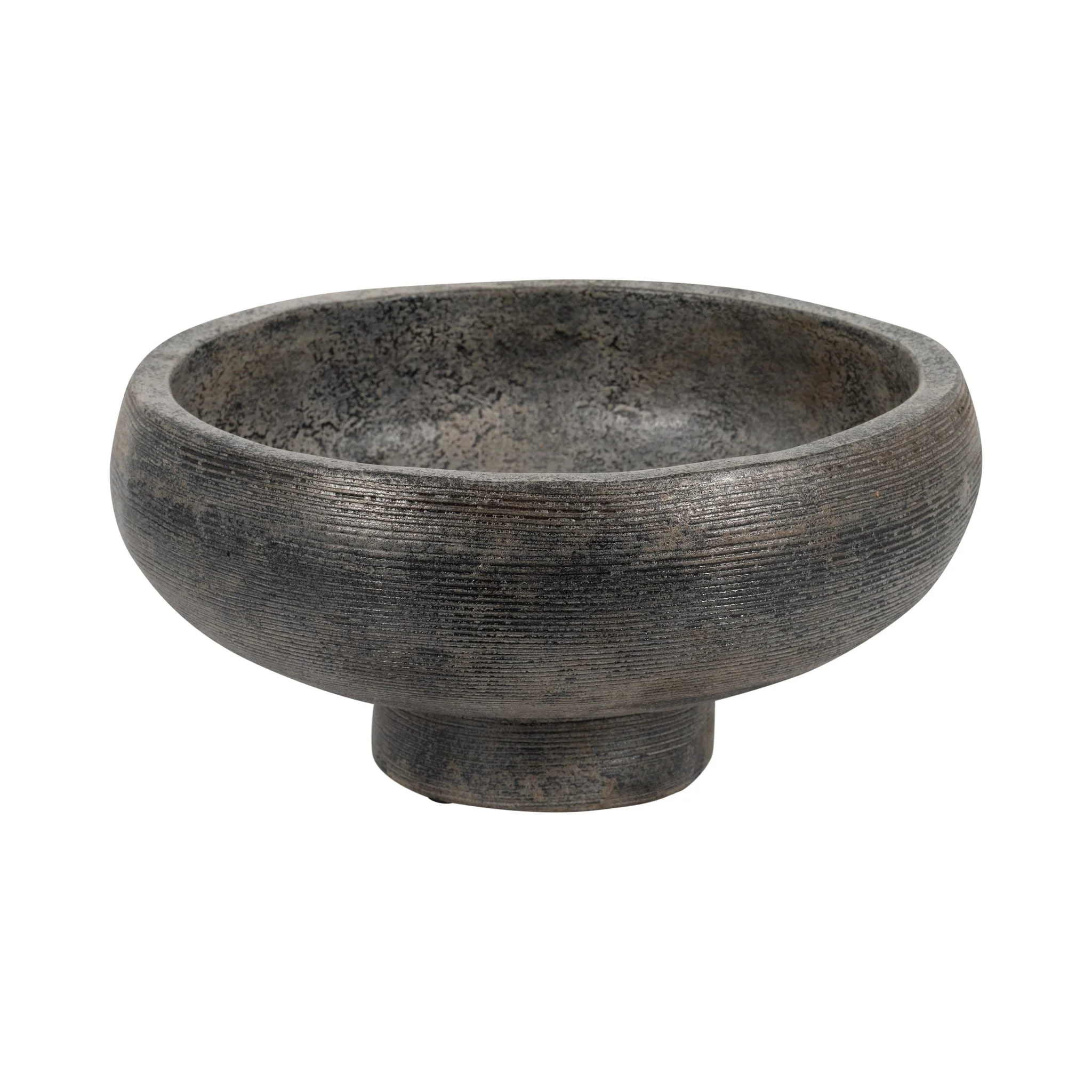 Terracotta, 14" Etched Bowl On Stand, Multi - Image 3
