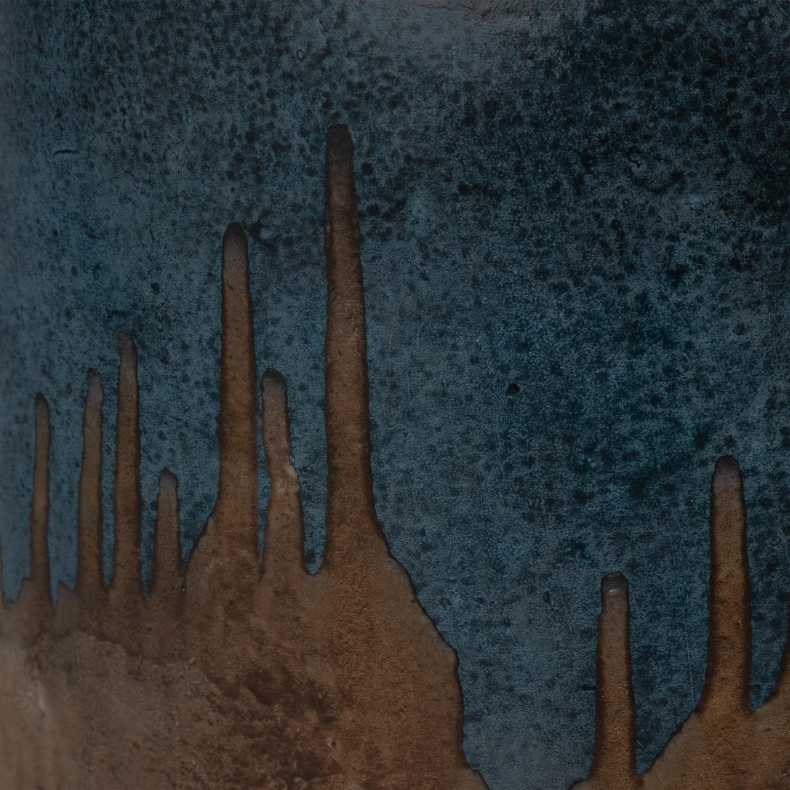 Terracotta, 14"h 2-tone Vase, Blue/ivory - Image 4