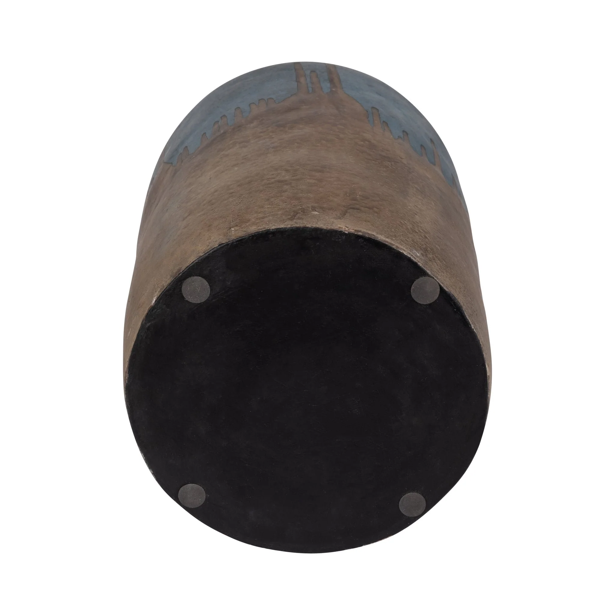 Terracotta, 14"h 2-tone Vase, Blue/ivory - Image 6