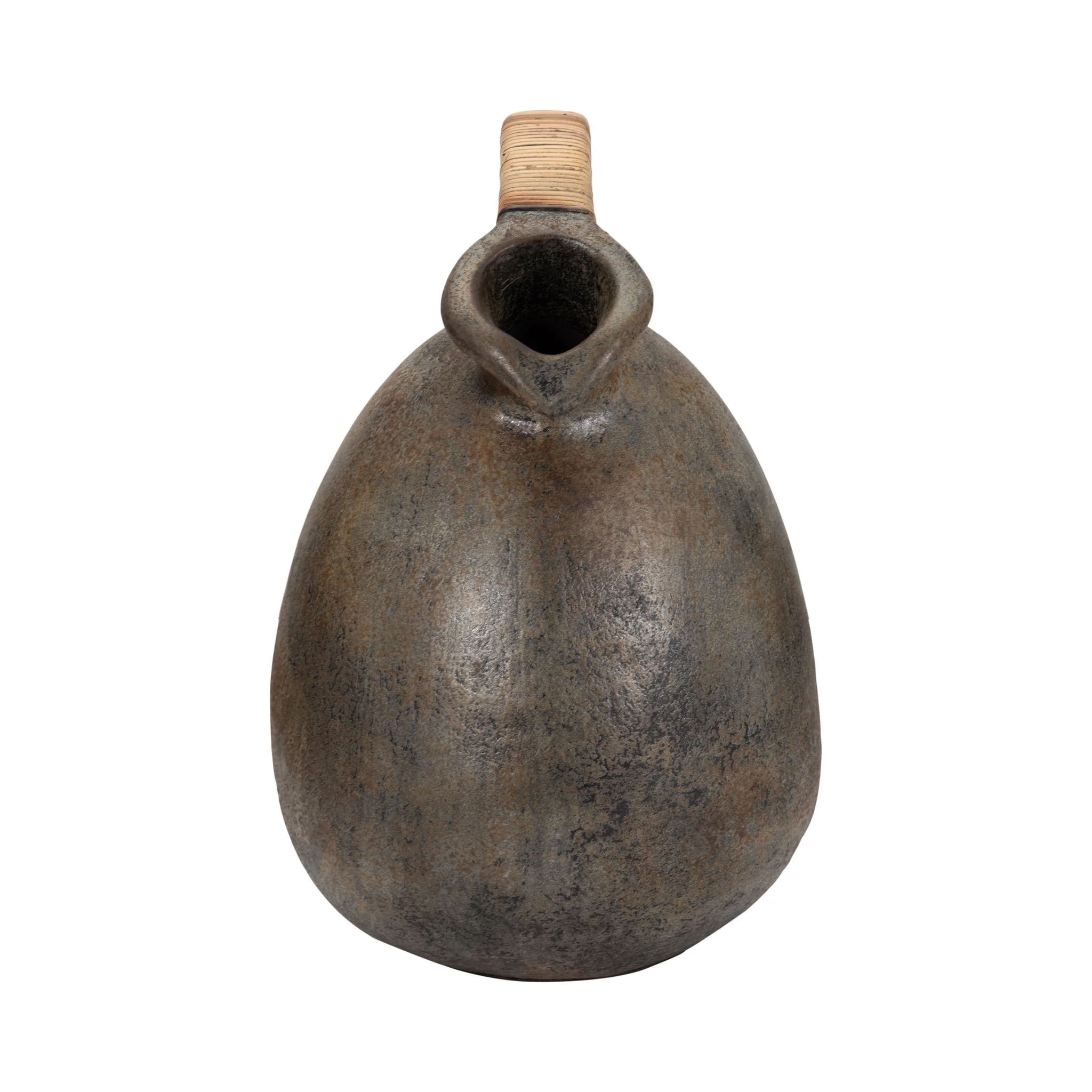 Terracotta, 16" Rustic Jug W/ Woven Handle, Multi - Image 3