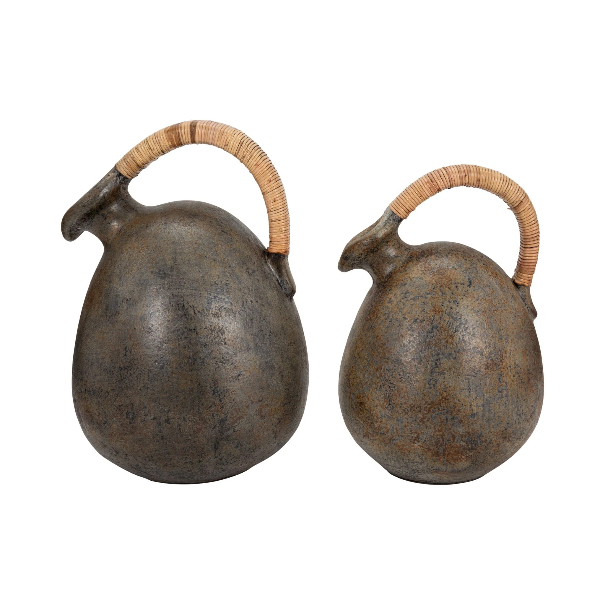 Terracotta, 16" Rustic Jug W/ Woven Handle, Multi - Image 8