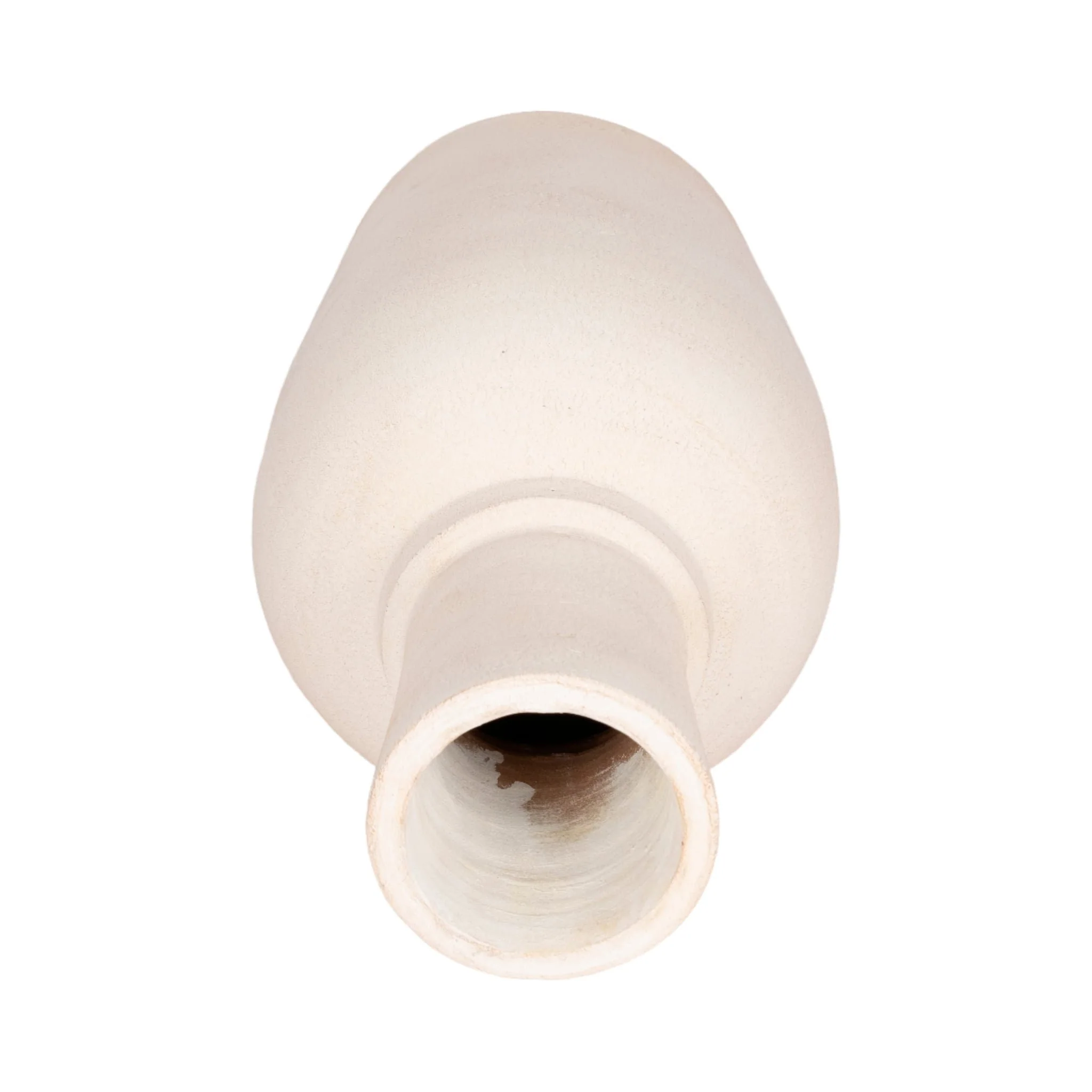Terracotta, 16" Vase With Ring At Neck, Ivory - Image 5