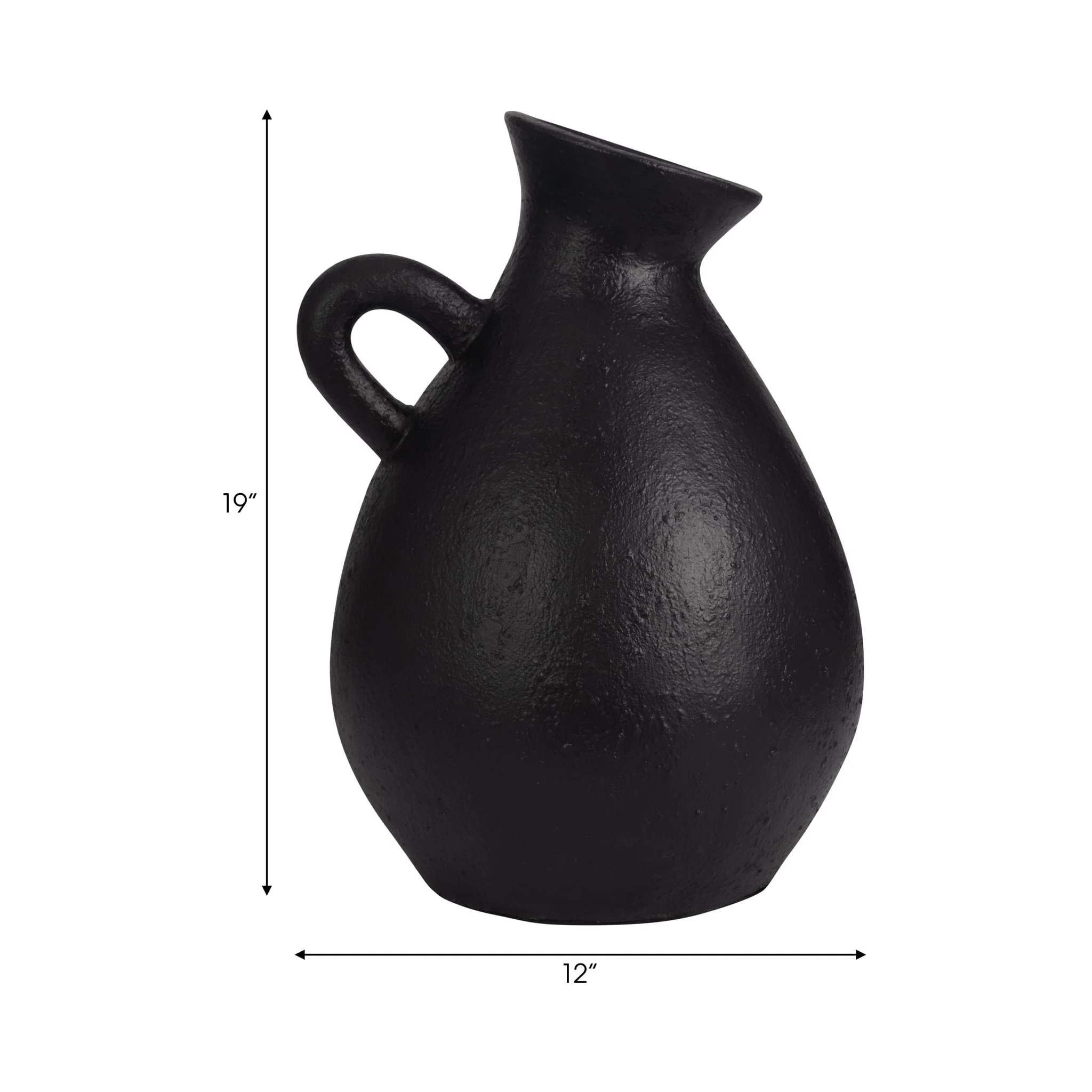 Terracotta, 19" Organic Jug With Handle, Black - Image 9