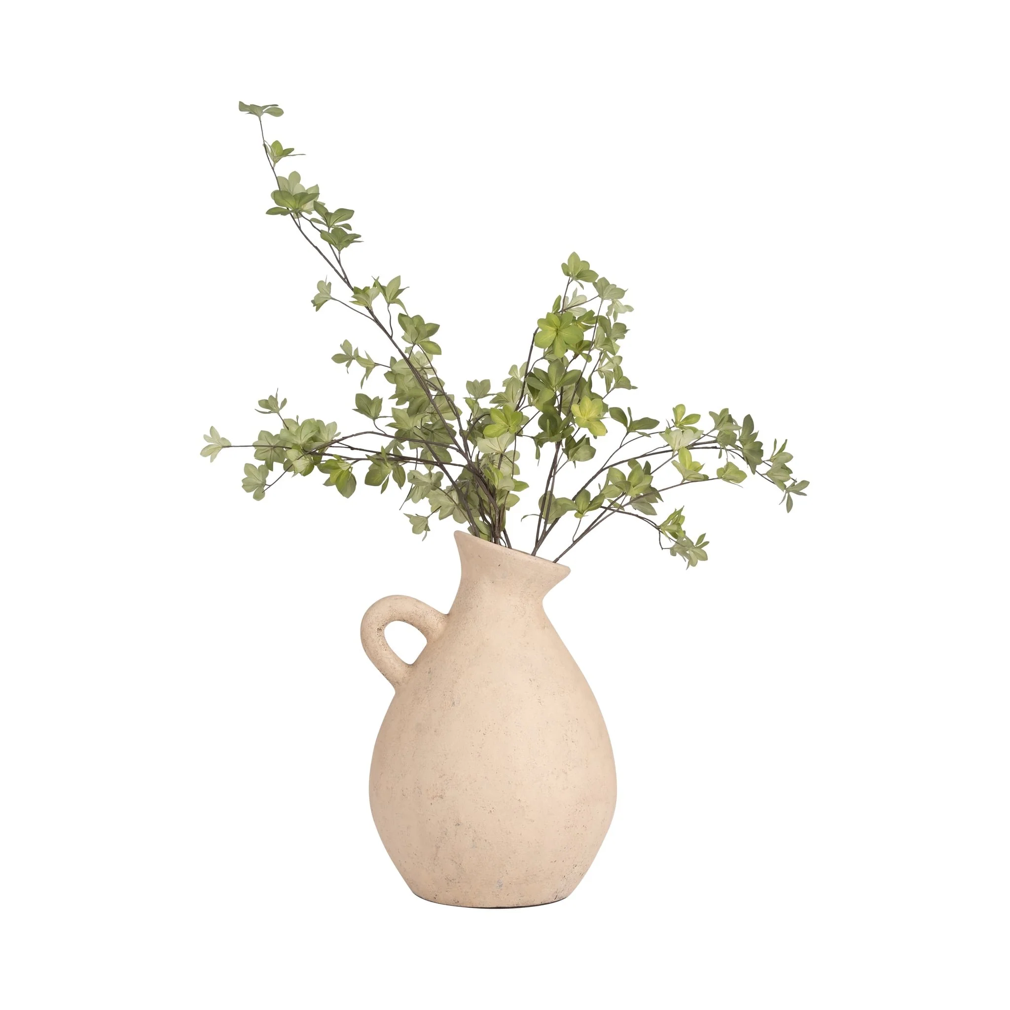 Terracotta, 19" Organic Jug With Handle, Ivory - Image 2