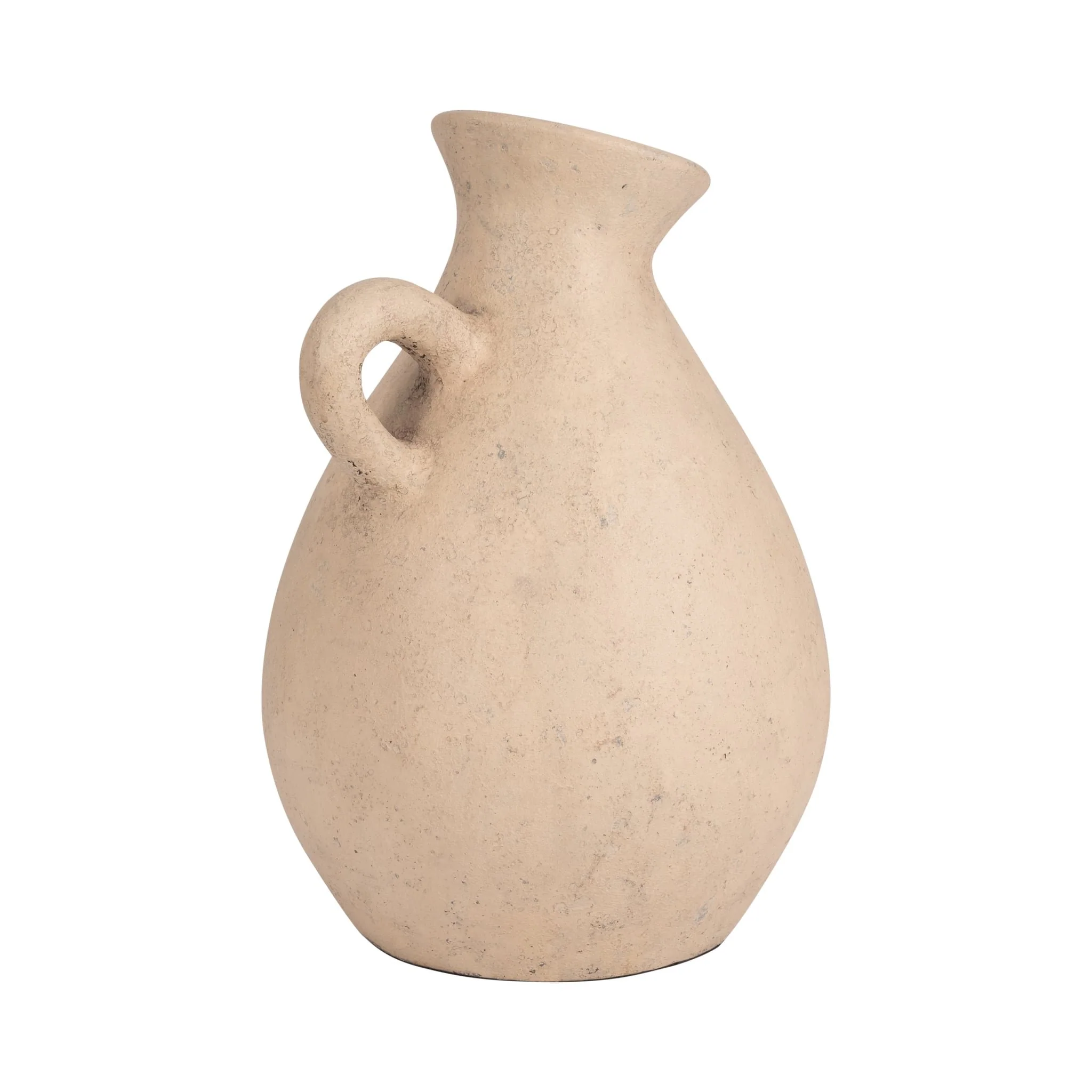 Terracotta, 19" Organic Jug With Handle, Ivory - Image 3