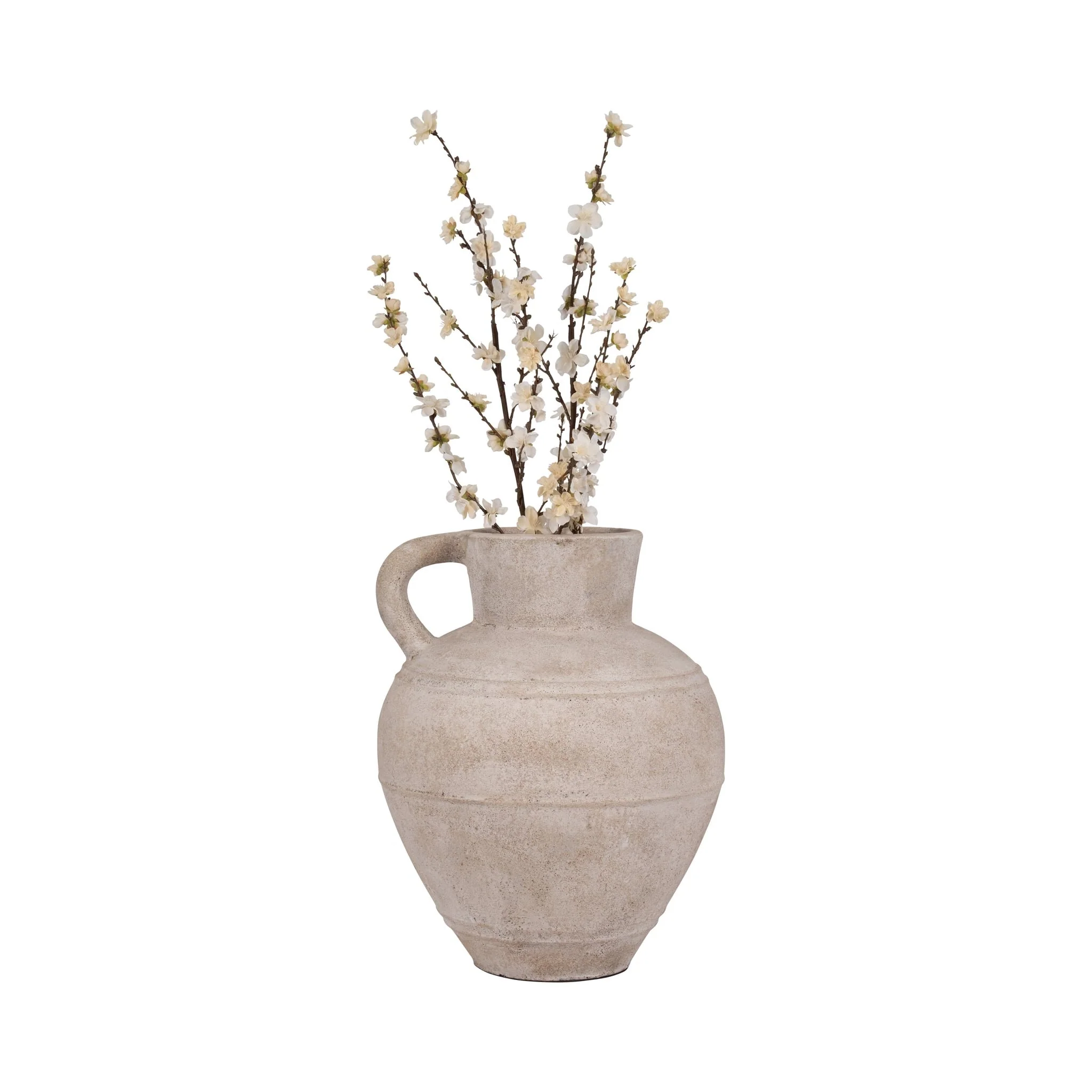 Terracotta, 22" Jug Vase W/ Handle, Ivory - Image 2