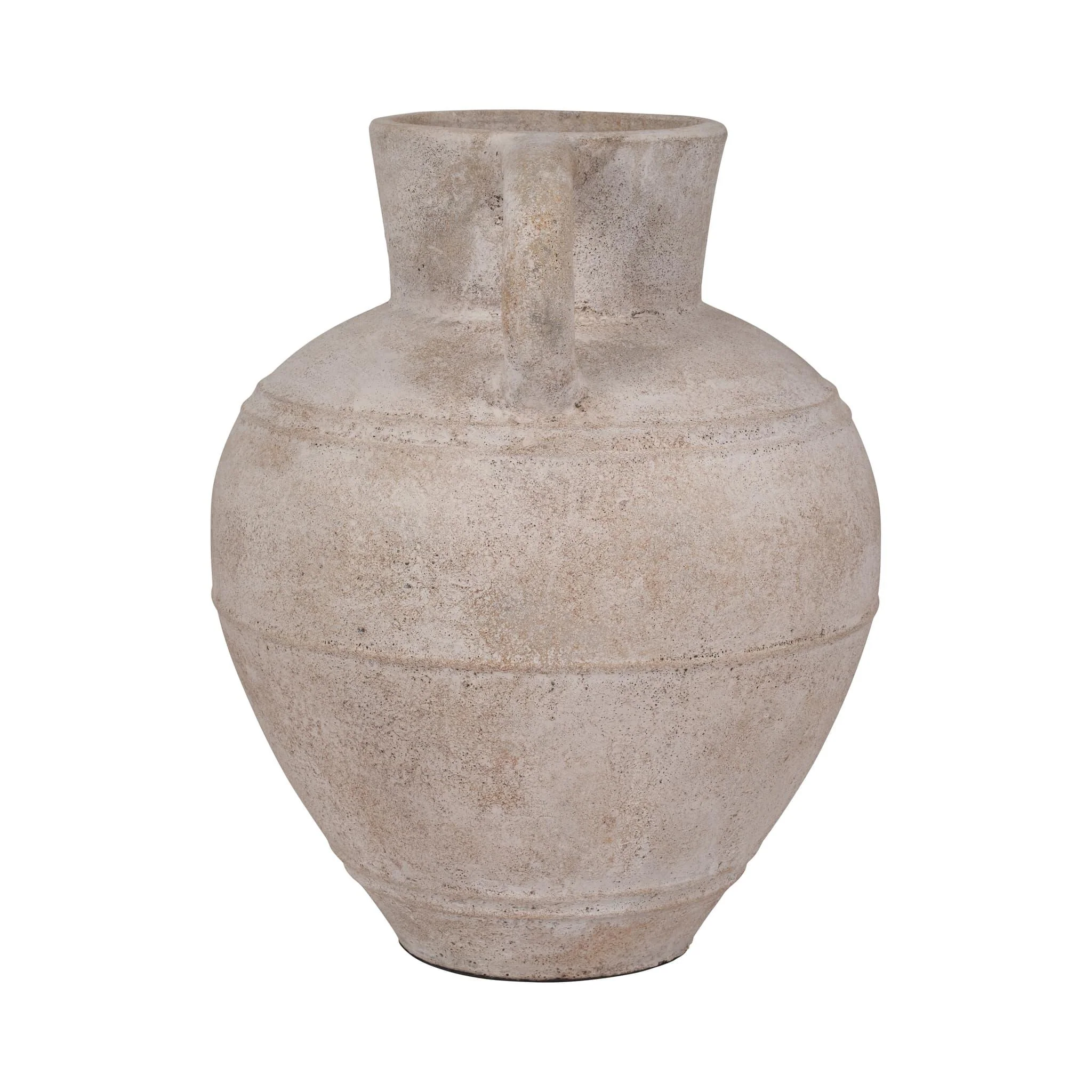 Terracotta, 22" Jug Vase W/ Handle, Ivory - Image 4