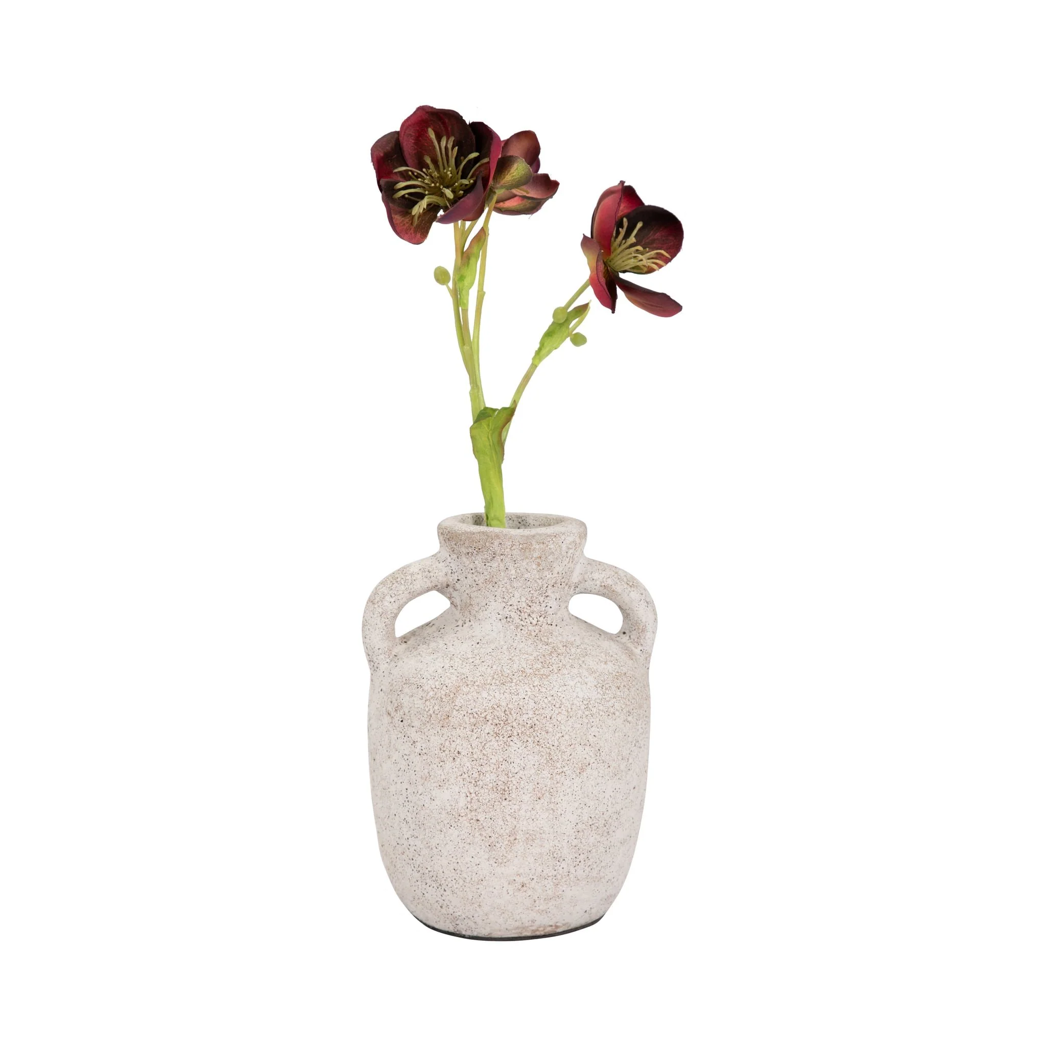 Terracotta, 7" Double Handle Vase, Ivory - Image 2