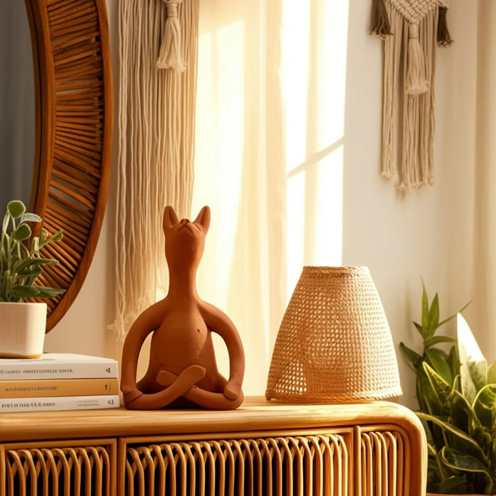 Terracotta, 9" Om Yoga Bunny, Natural - Image 13
