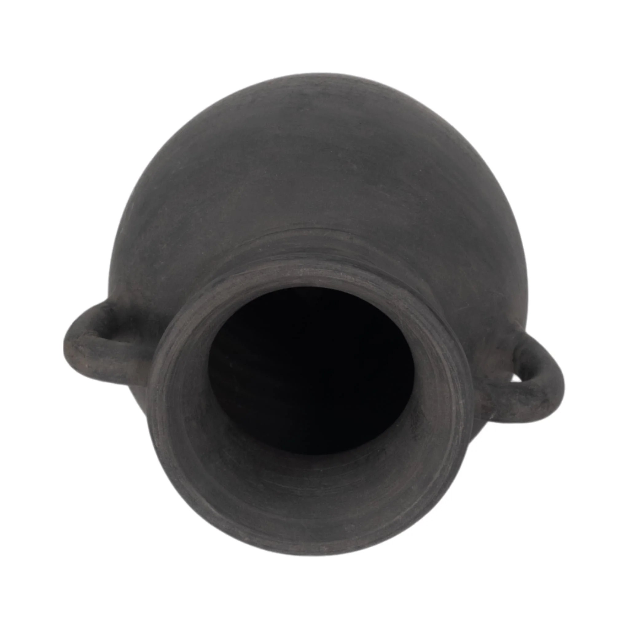 Terracotta, 9" Vase With Handles, Black - Image 6