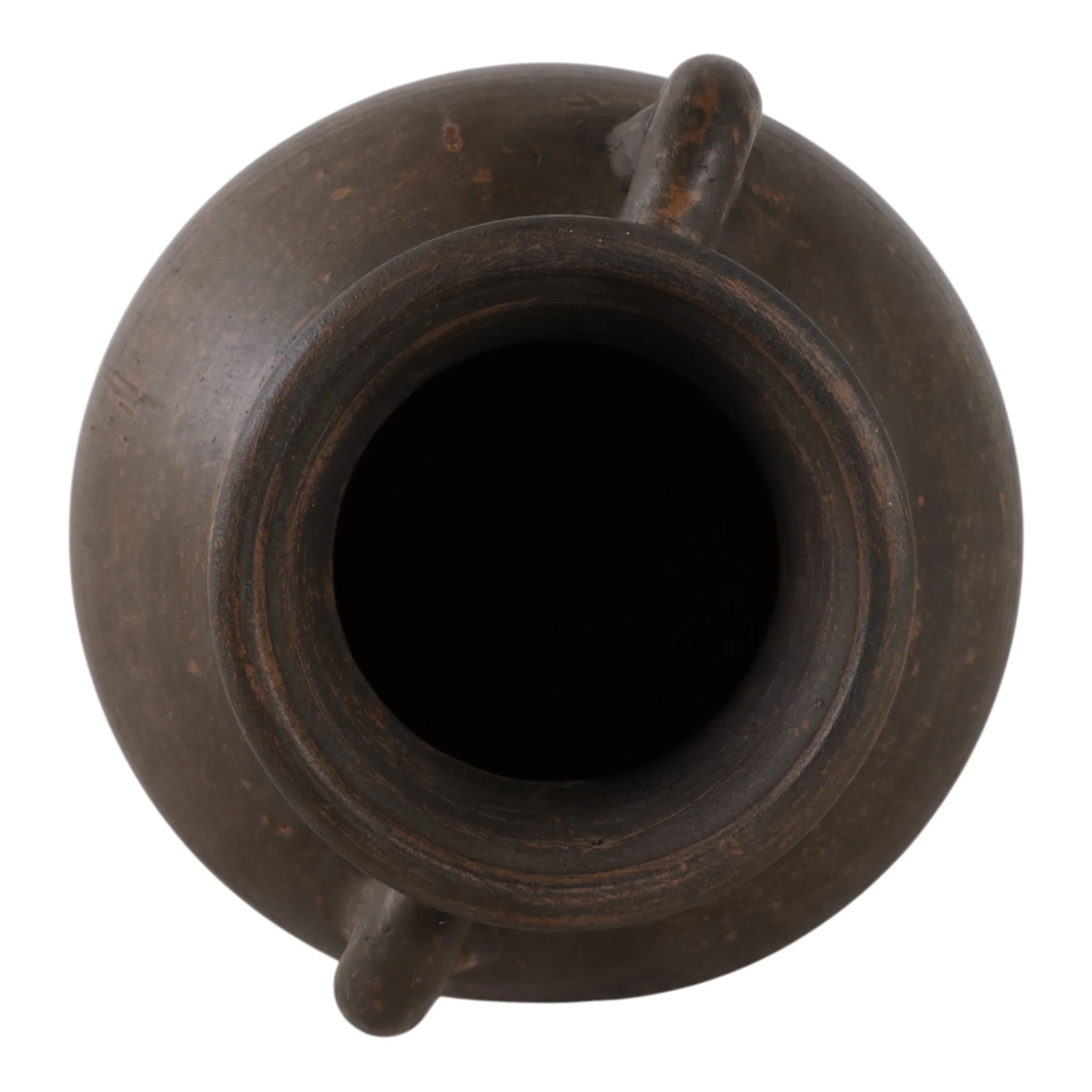 Terracotta, 9" Vase With Handles, Chcolate Brown - Image 6