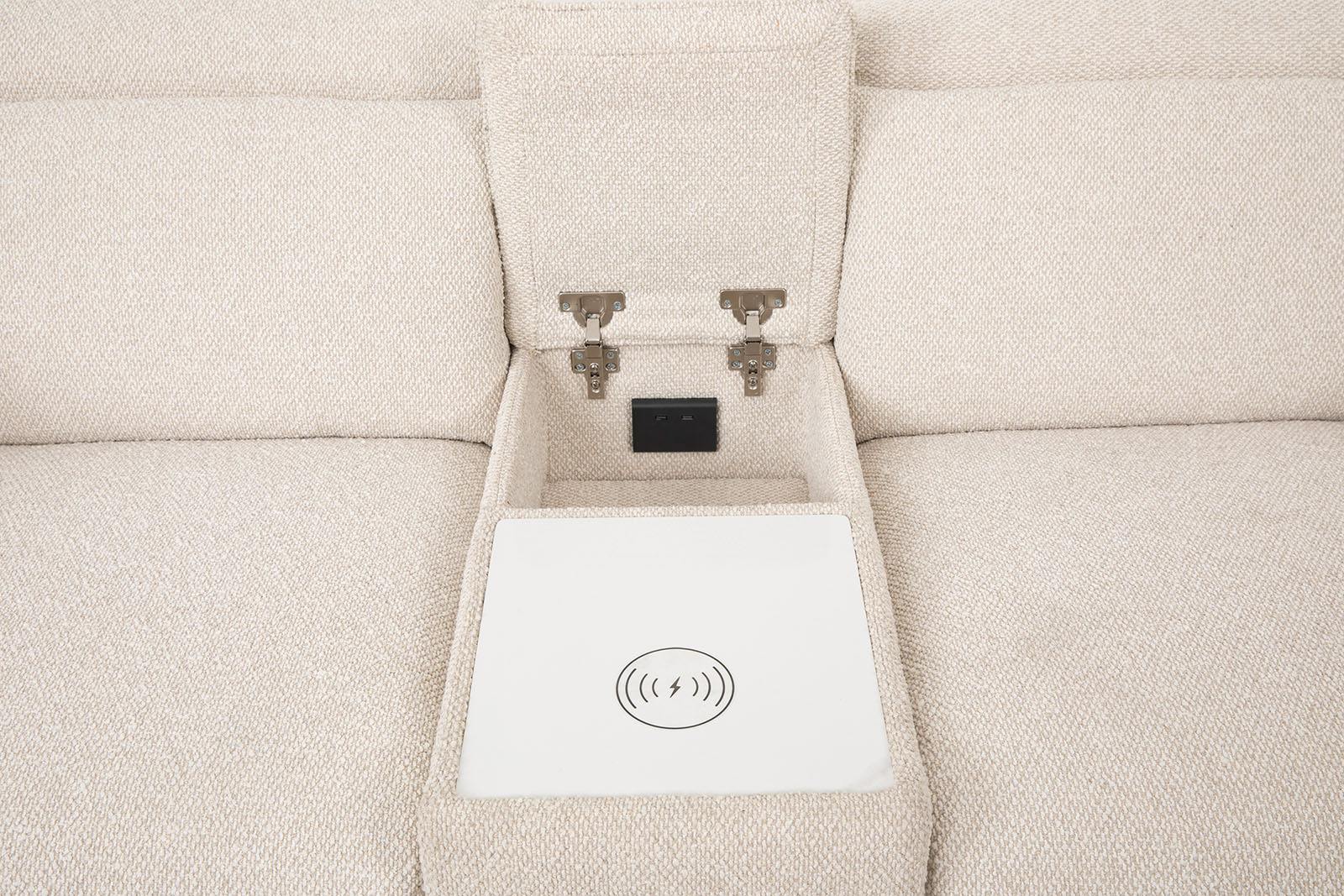 Thaddea Power Loveseat, White - Image 3