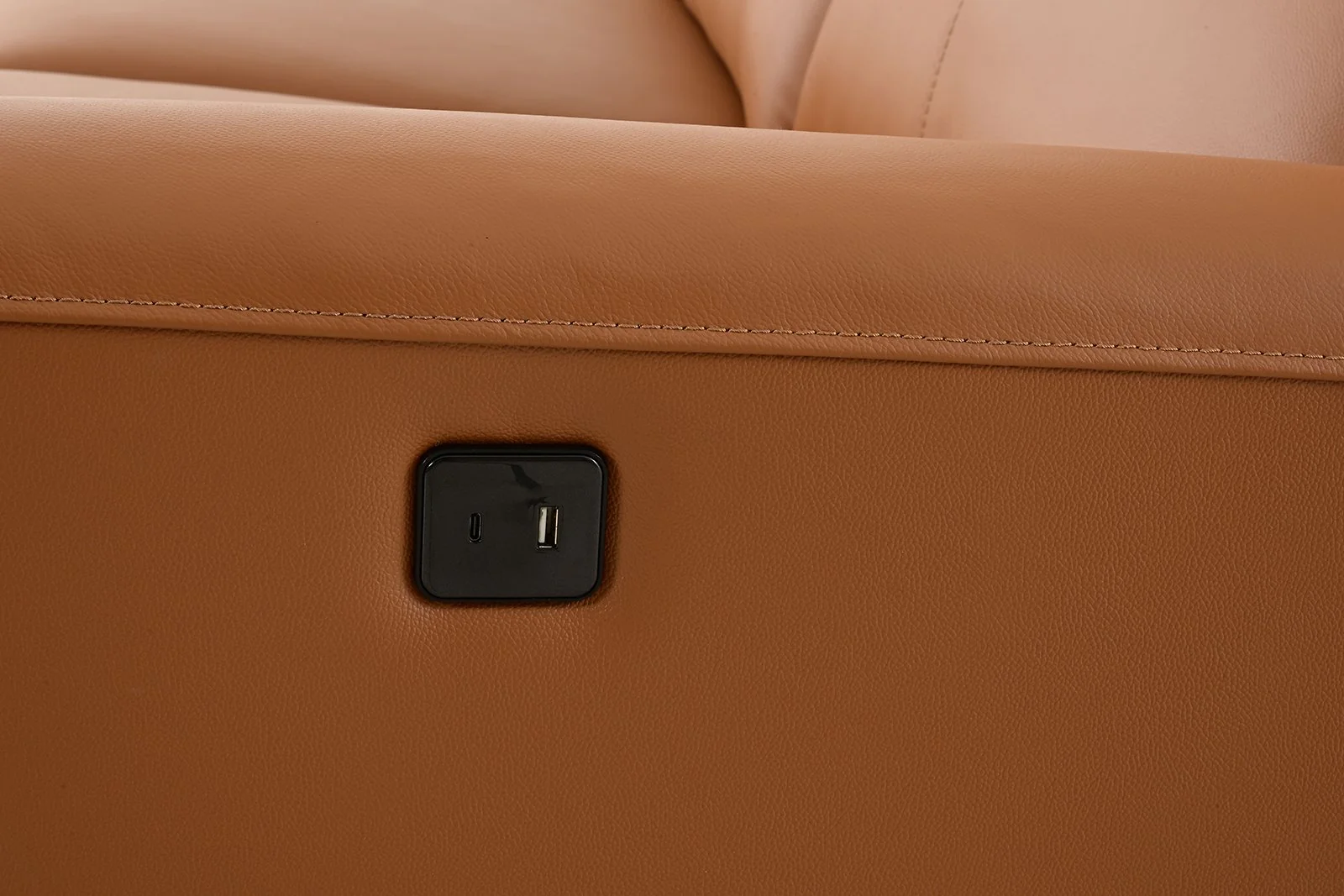 Themis Power Sectional, Left Chaise, Brown Clay - Image 4