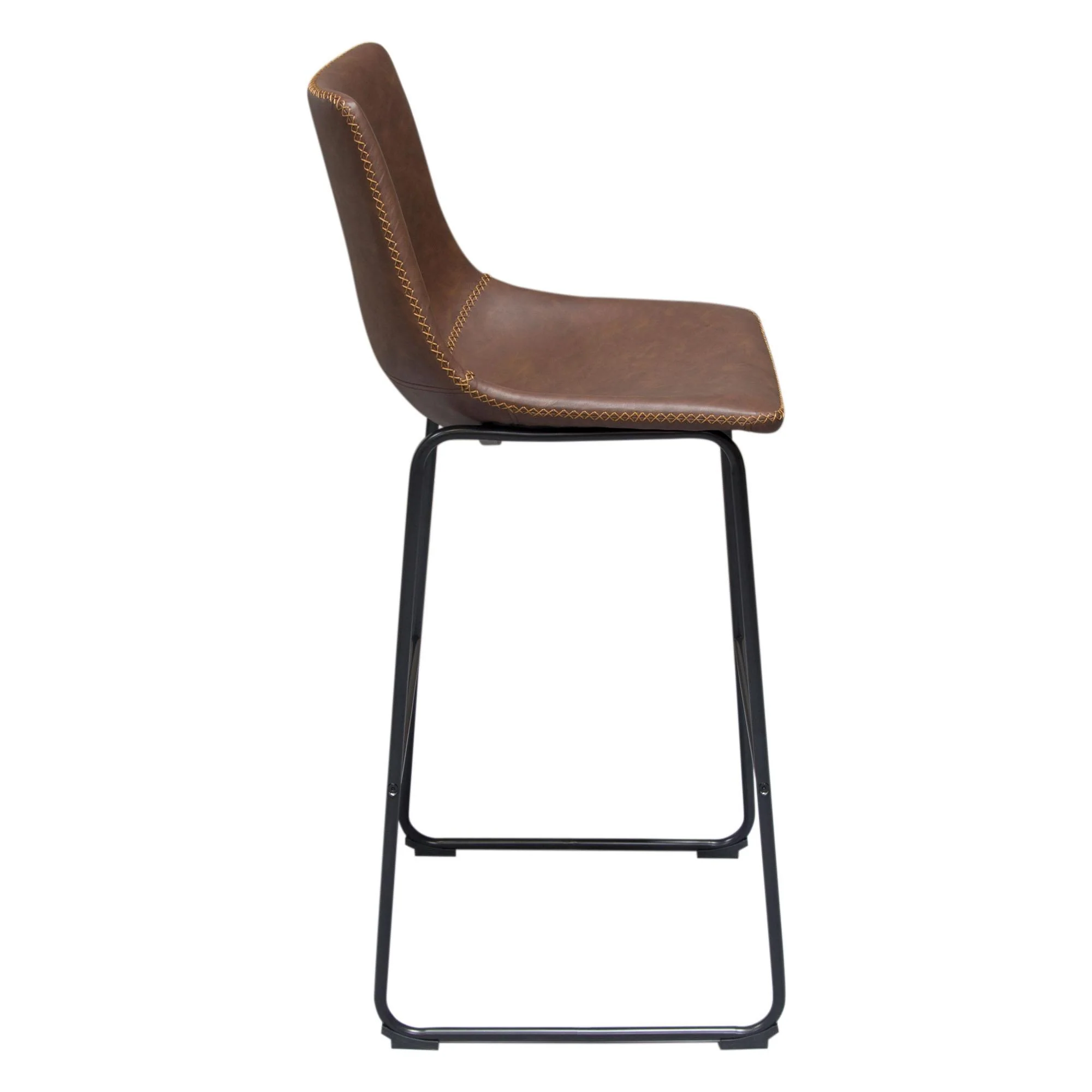 Theo Set of (2) Bar Height Chairs in Chocolate Leatherette w/ Black Metal Base by Diamond Sofa - Image 6