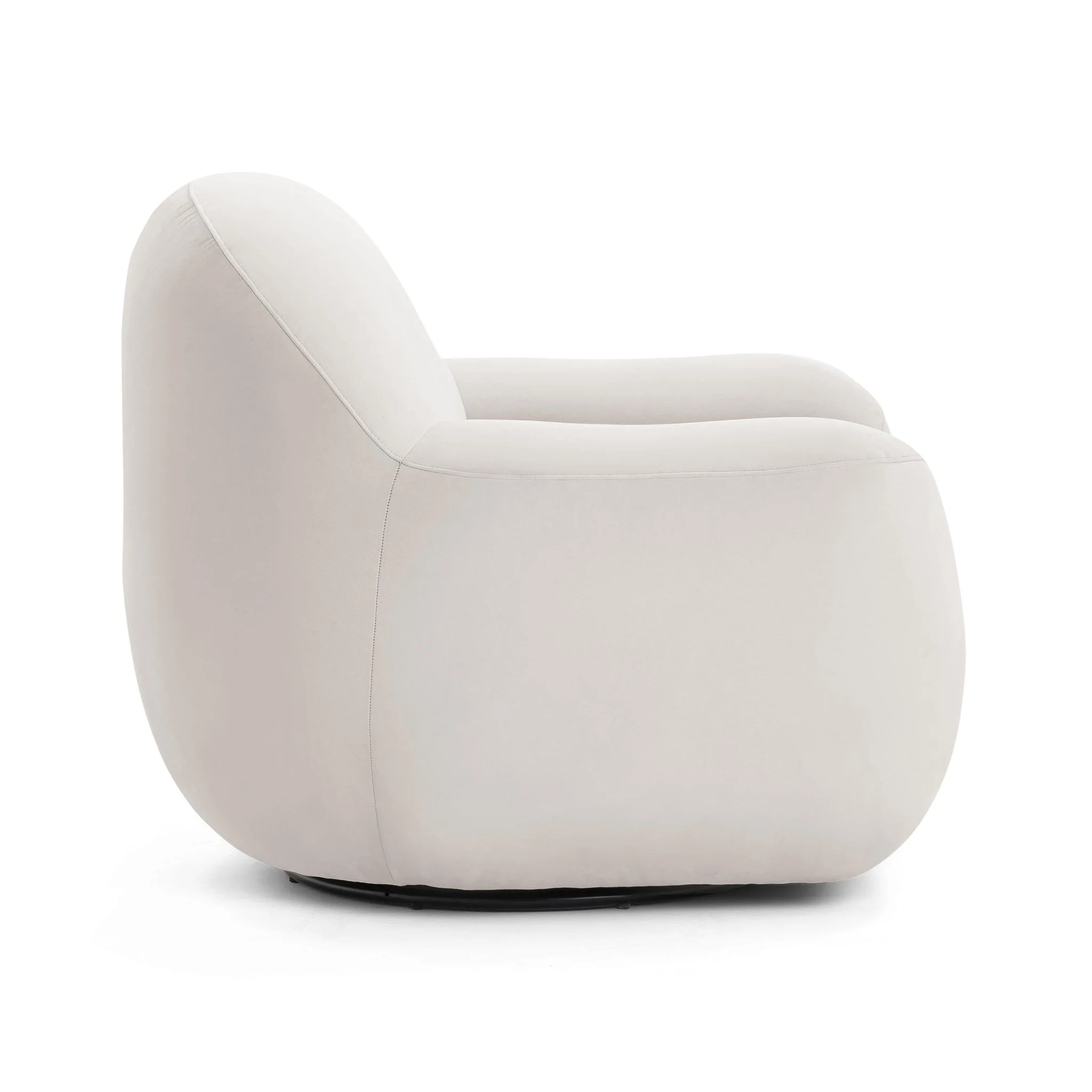 Tiago Cream Velvet Swivel Chair - Image 4