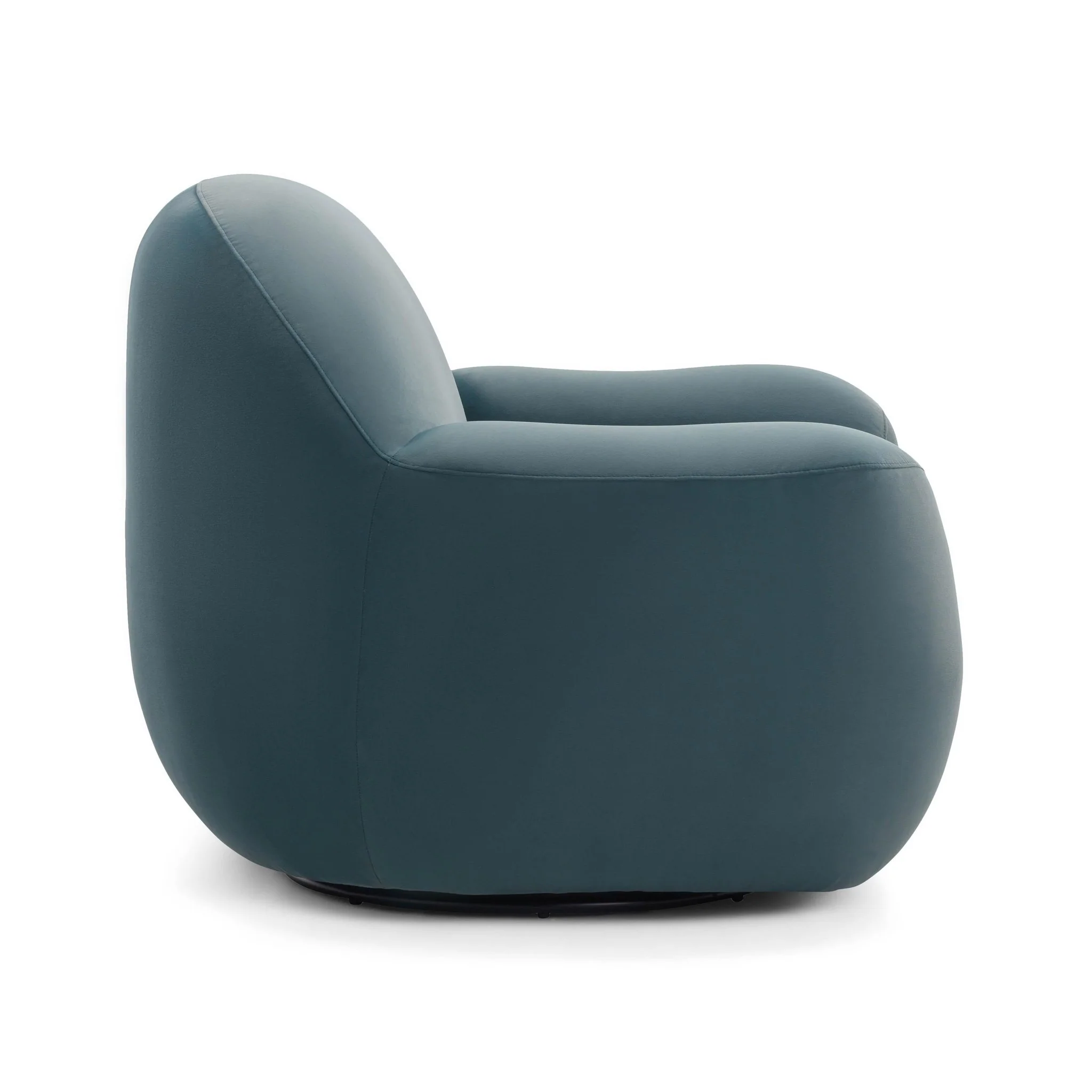 Tiago Dark Teal Velvet Swivel Chair - Image 4