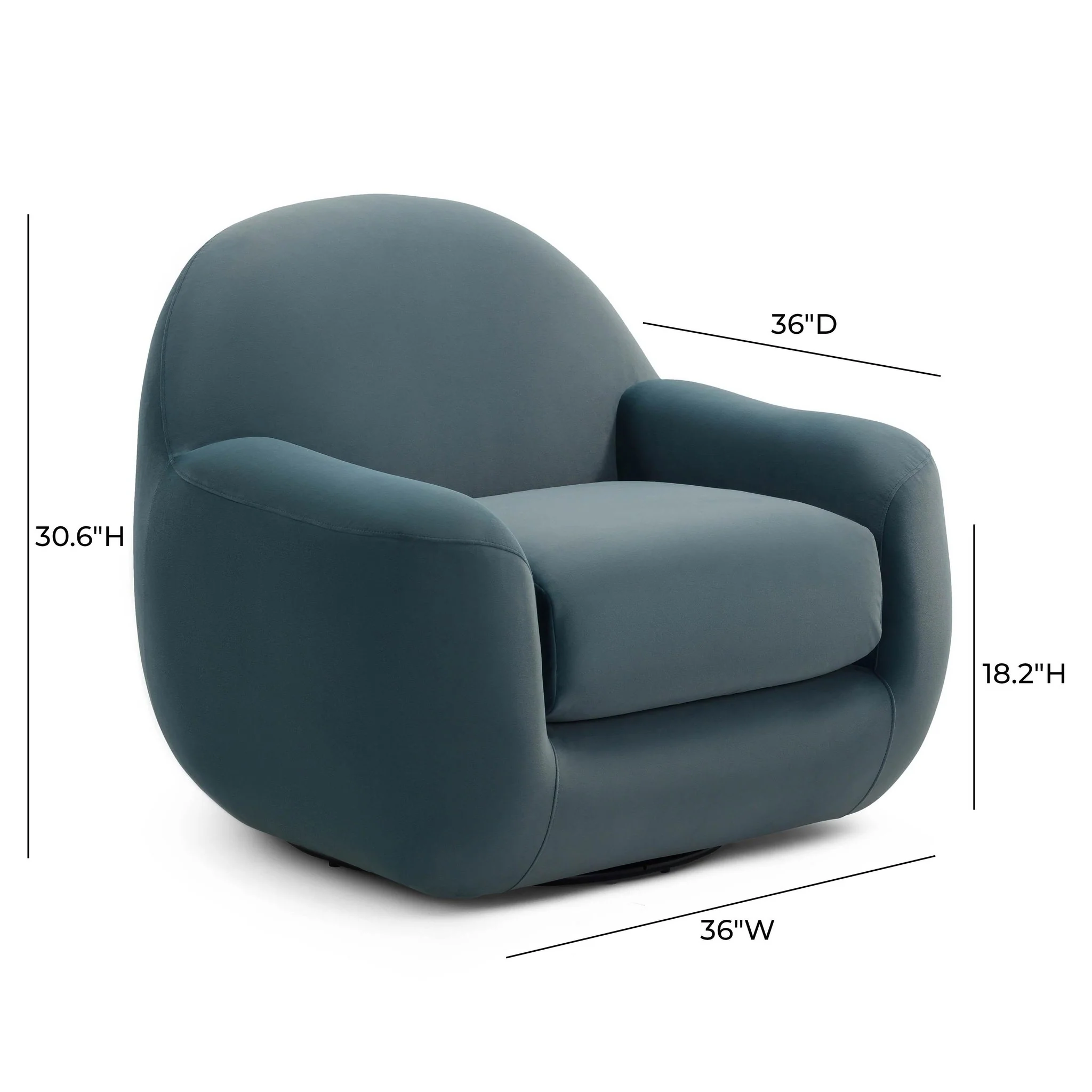 Tiago Dark Teal Velvet Swivel Chair - Image 6