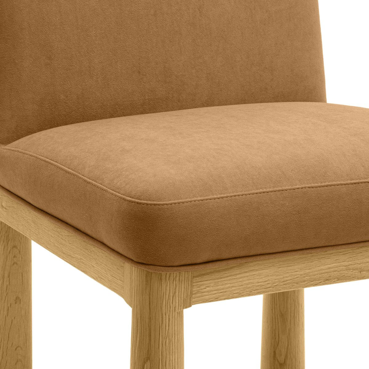 Tiara Cognac Performance Velvet Oak Dining Chair - Image 5