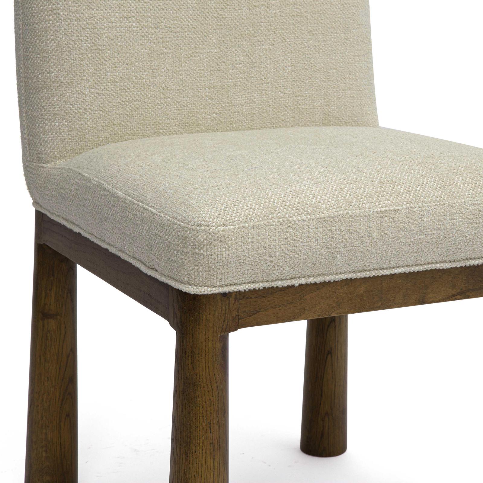 Tiara Cream Performance Basketweave Fabric Dining Chair - Image 5