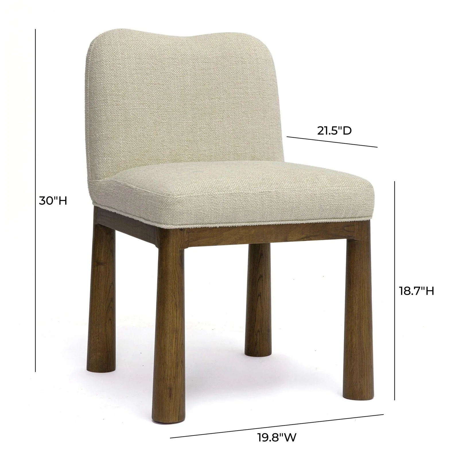 Tiara Cream Performance Basketweave Fabric Dining Chair - Image 6