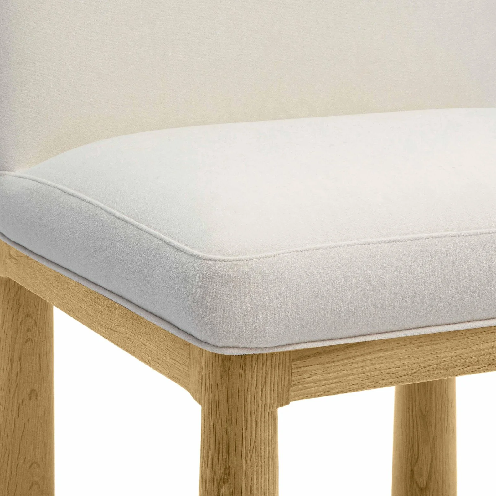 Tiara Cream Performance Velvet Oak Dining Chair - Image 5