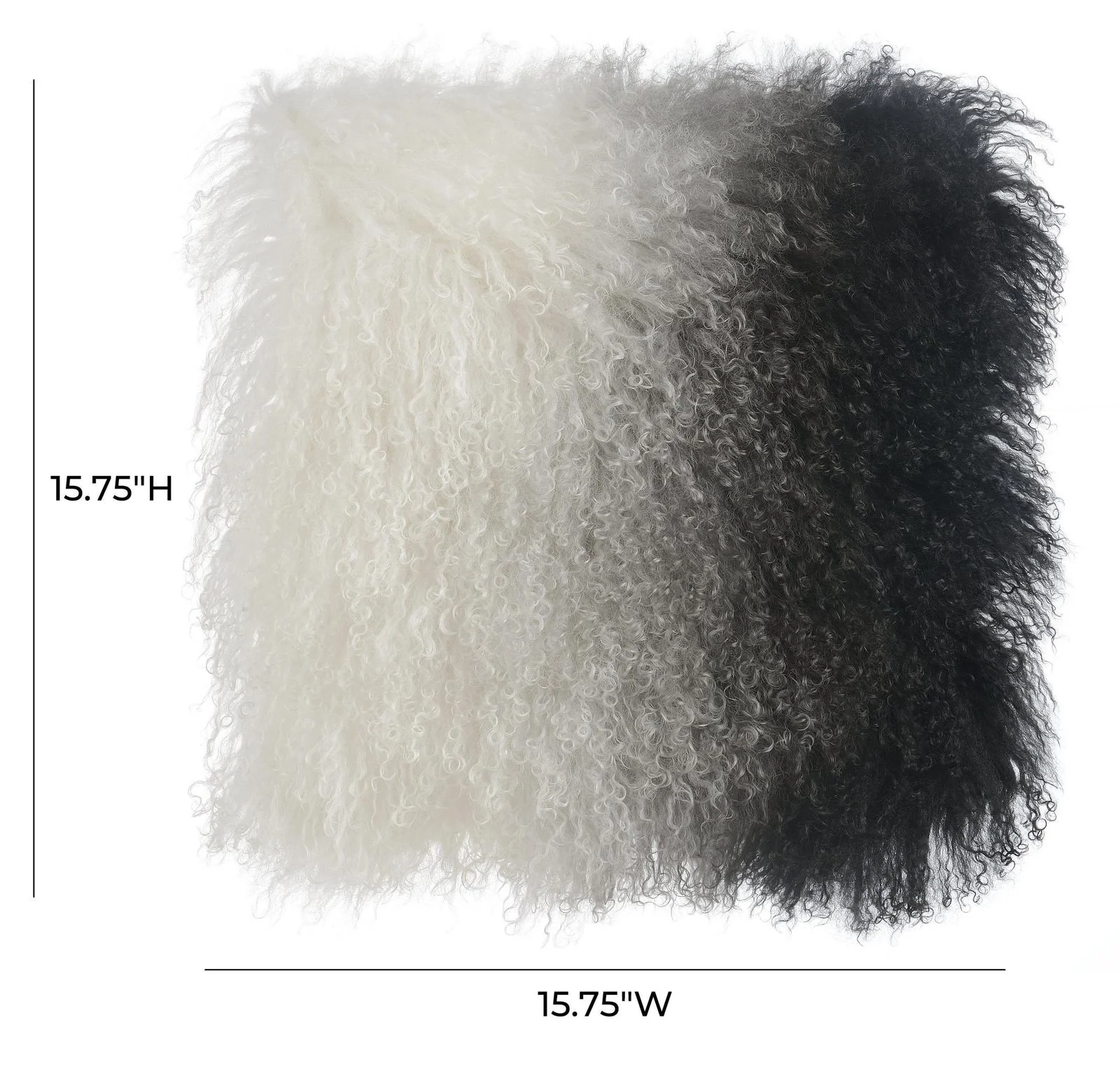 Tibetan Sheep Pillow White to Black - Image 4