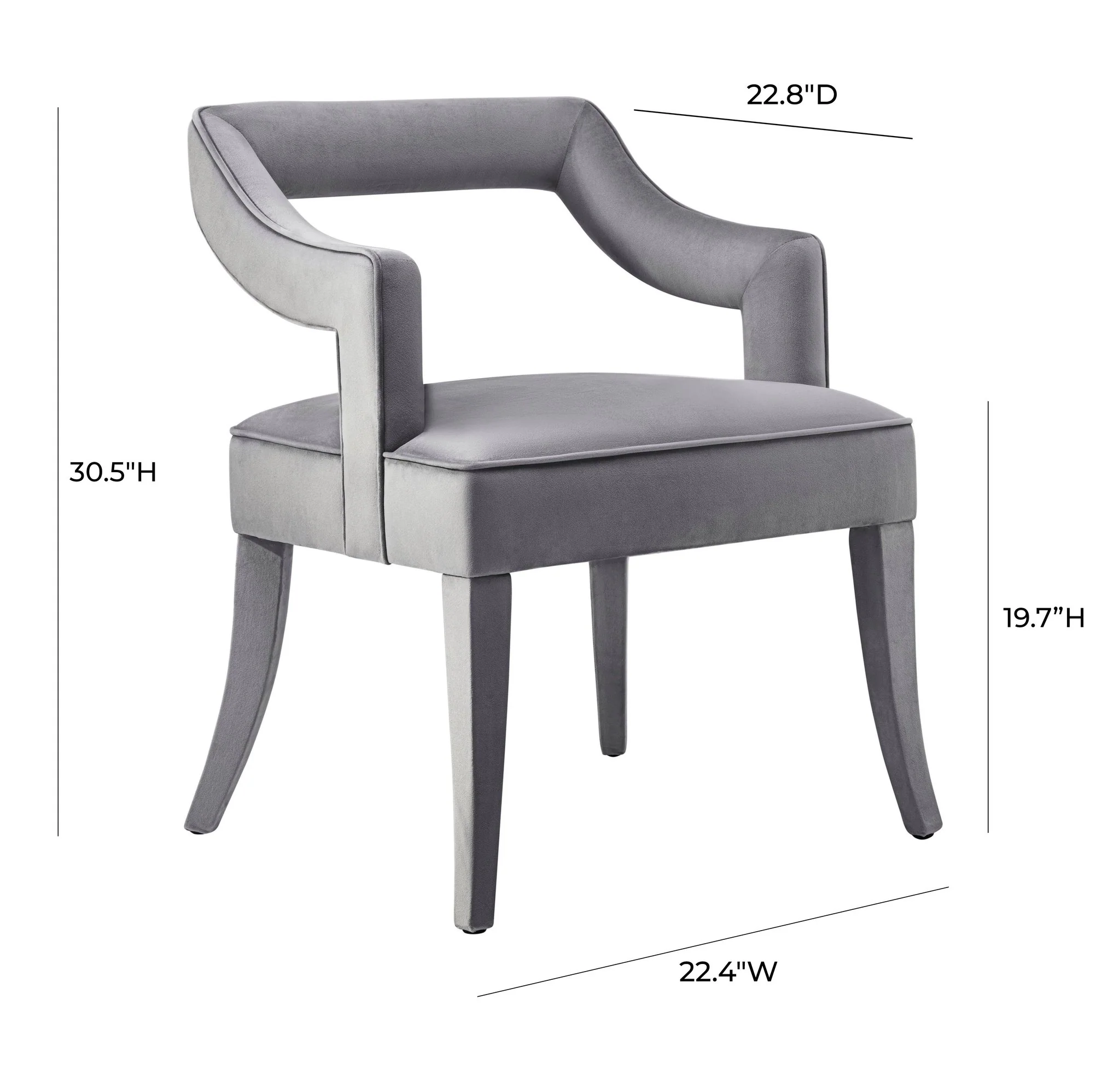 Tiffany Grey Velvet Chair - Image 7