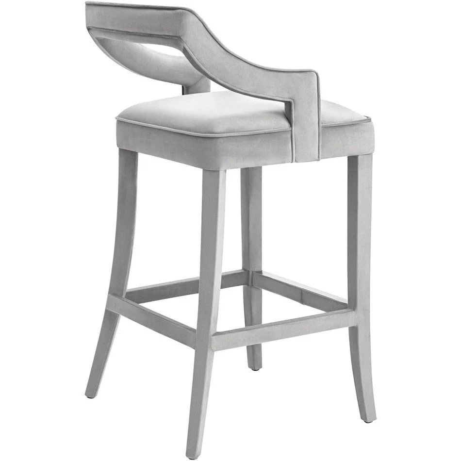 Tiffany Grey Velvet Counter Stool - Image 5