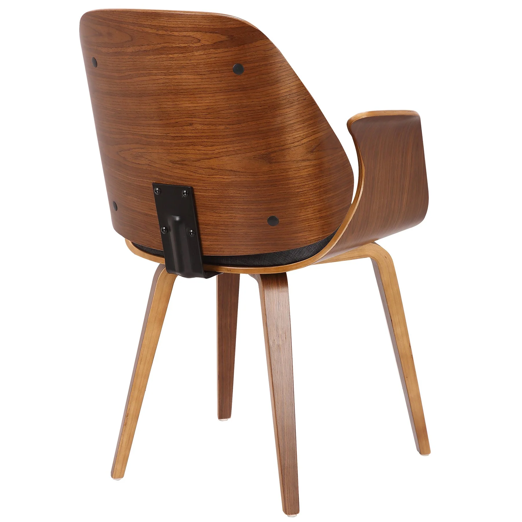 Tiffany Mid-Century Dining Chair in Charcoal Fabric with Walnut Veneer Finish - Image 3