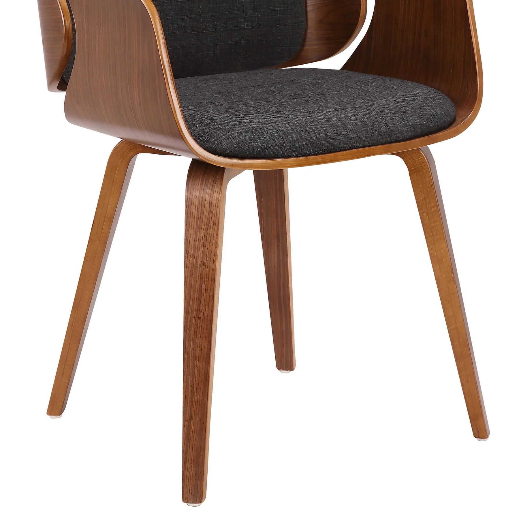 Tiffany Mid-Century Dining Chair in Charcoal Fabric with Walnut Veneer Finish - Image 6