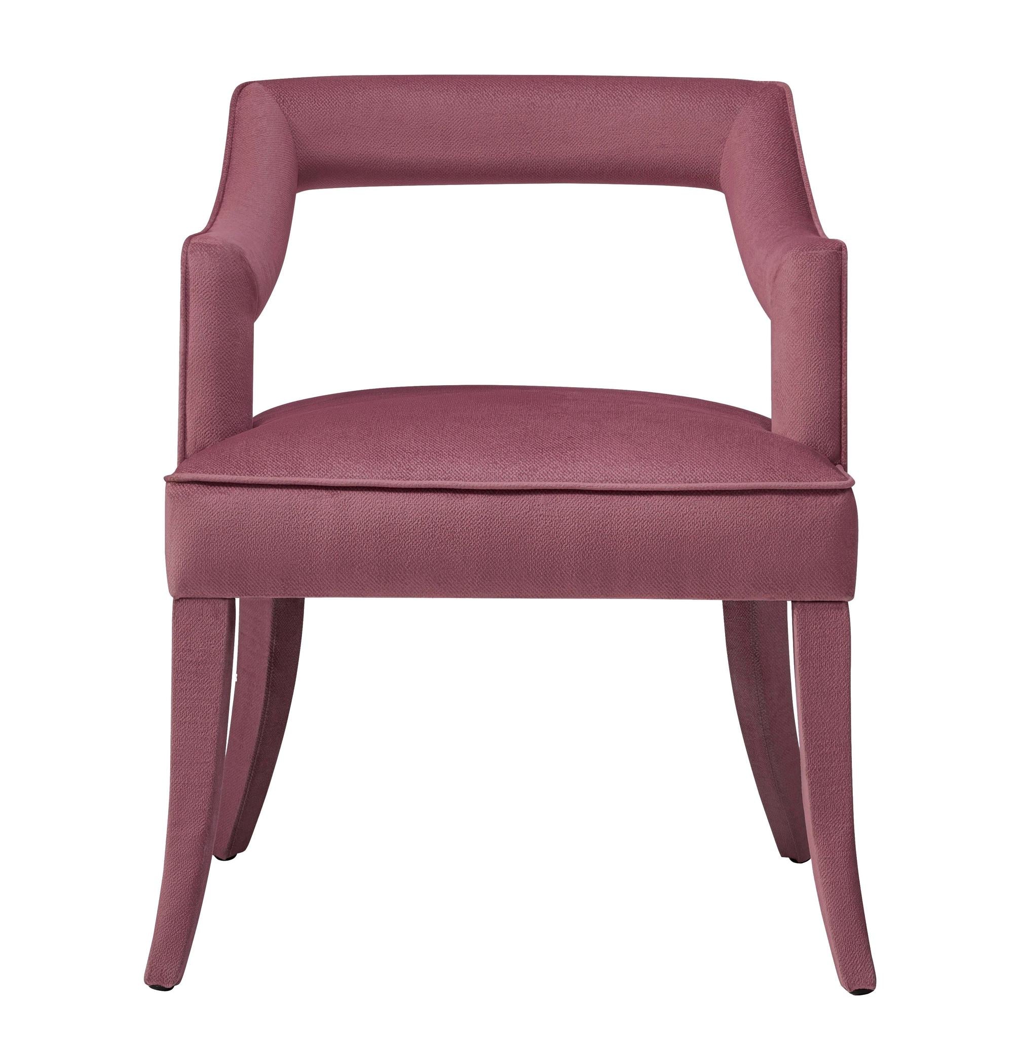 Tiffany Pink Slub Velvet Chair - Image 3