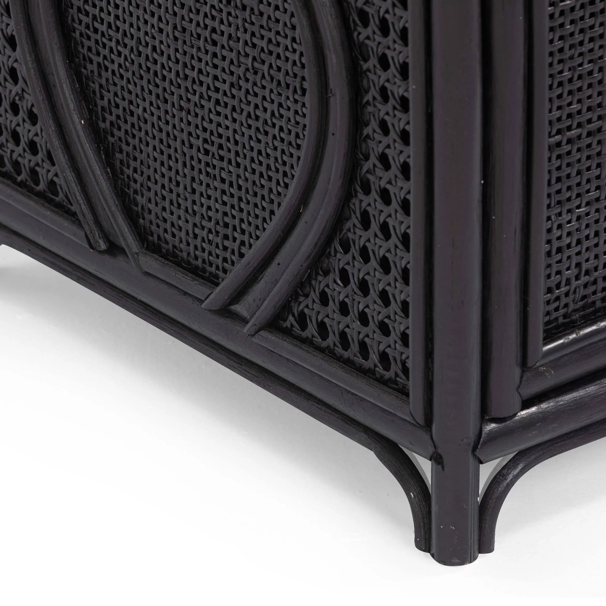 Tina Black Rattan Nightstand - Image 5
