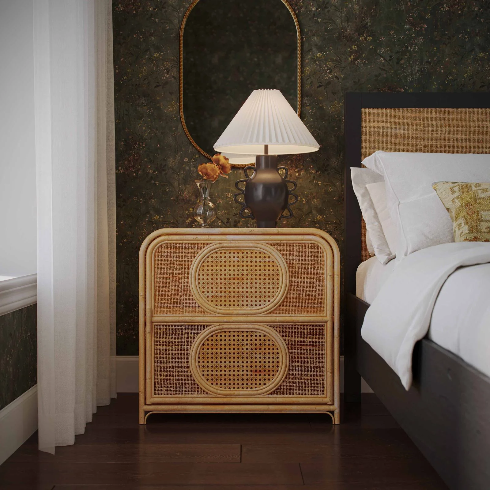 Tina Natural Rattan Nightstand - Image 2