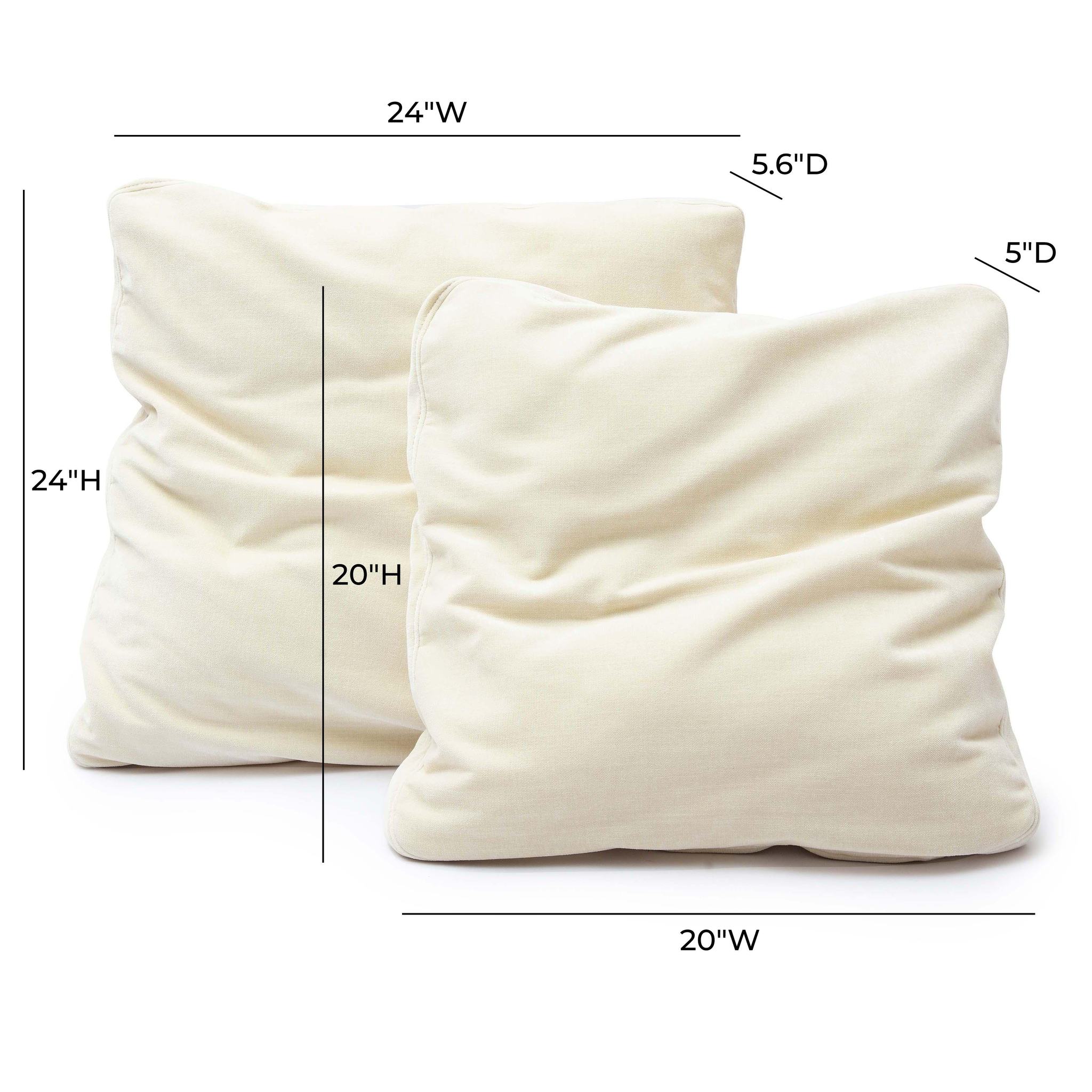 Tipsy Cream Chenille 24 x 24 inch Square Floppy Pillow - Image 5