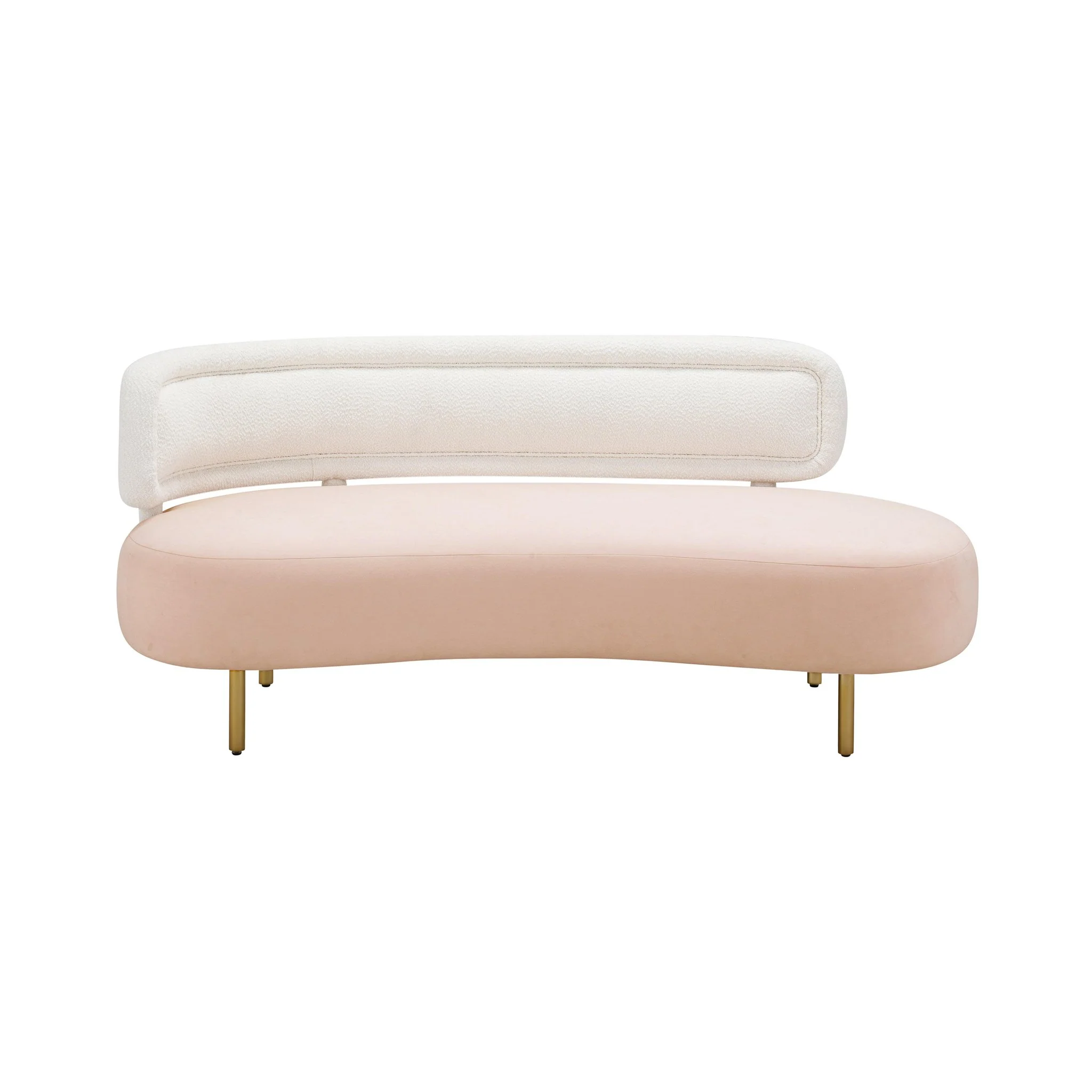 Tischa Cream Boucle & Blush Velvet Sofa - Image 3