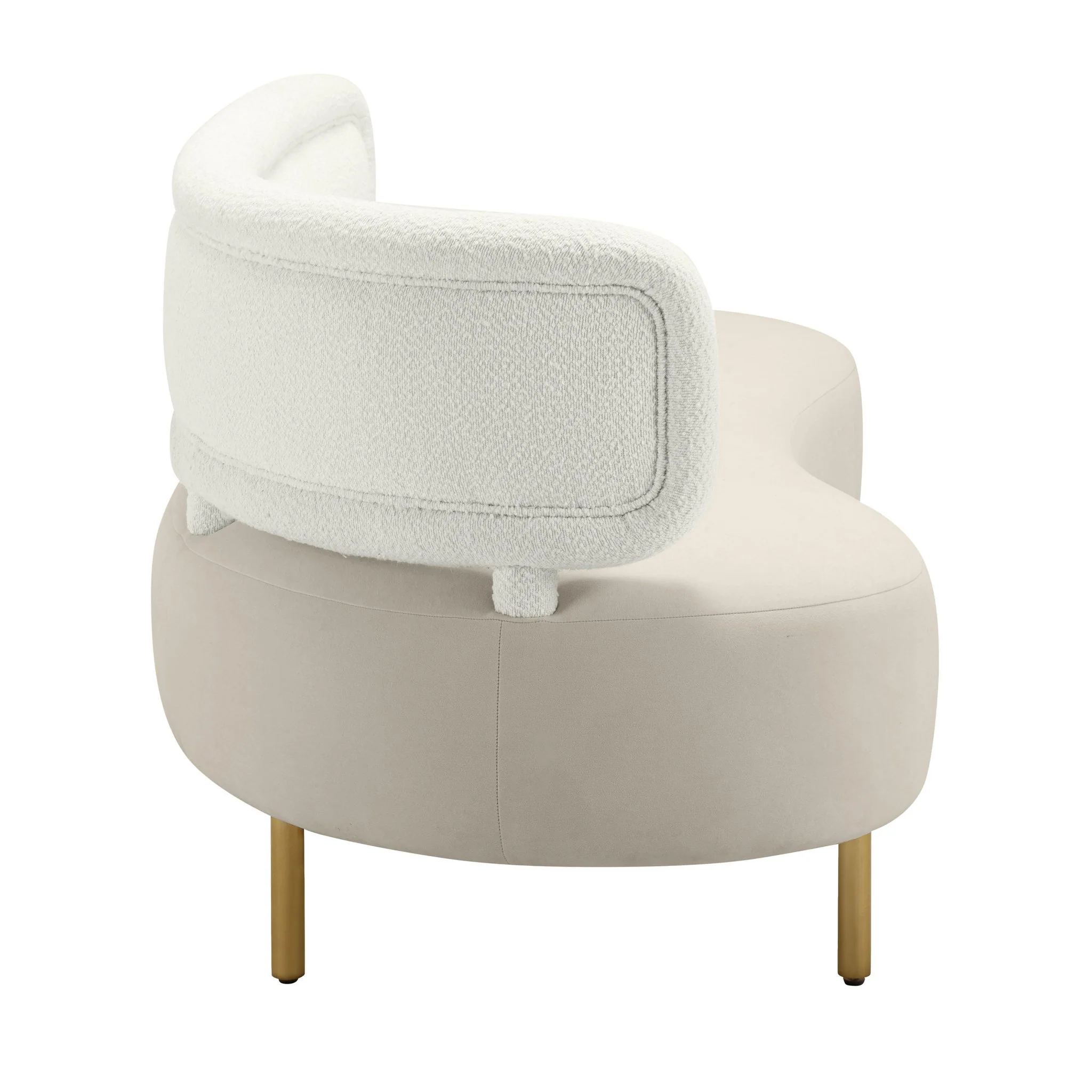 Tischa Cream Boucle & Grey Velvet Sofa - Image 6